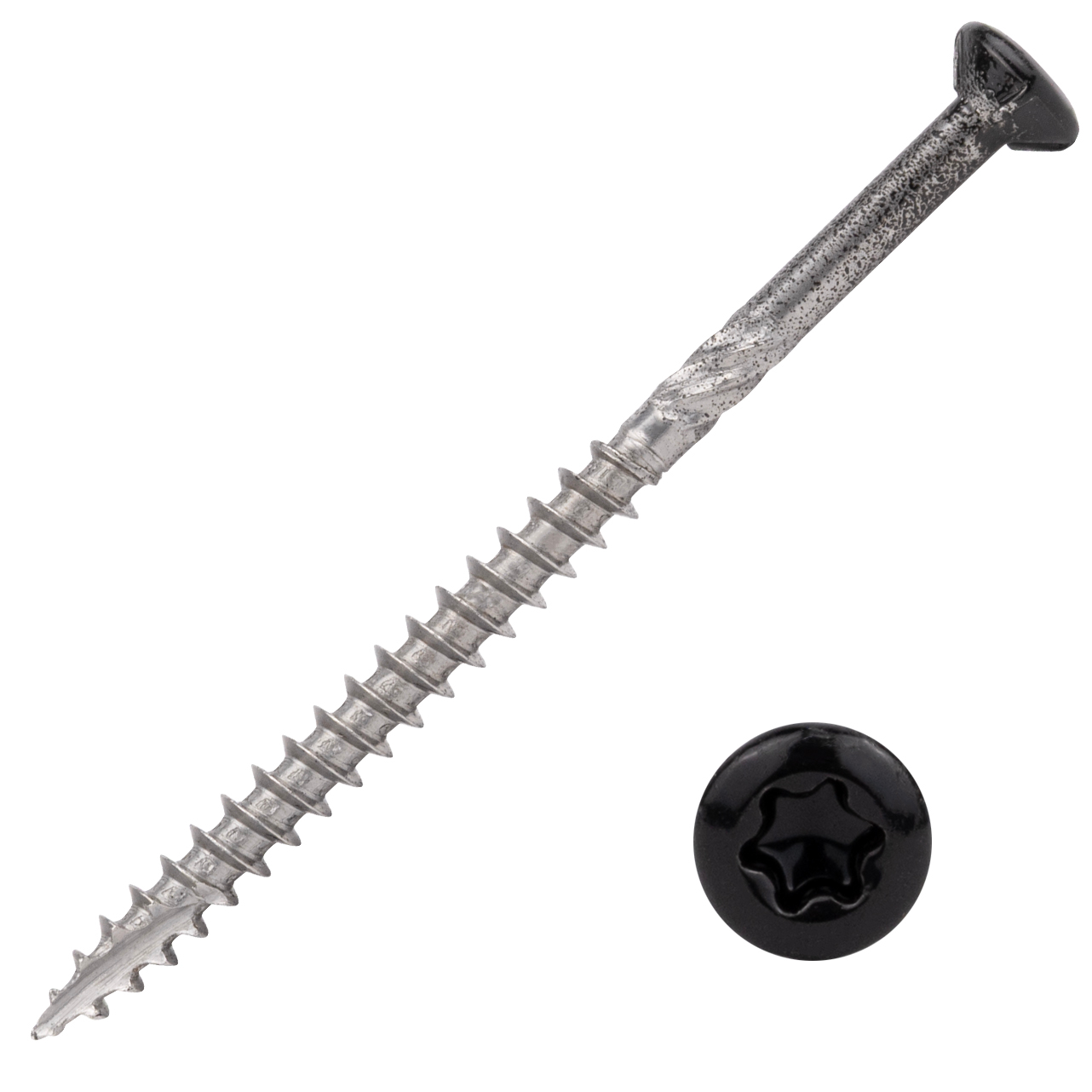 Potdekselschroeven Zwart RVS 410 4 x 60 mm Torx 20 Deeldraad - Doos 200 Stuks