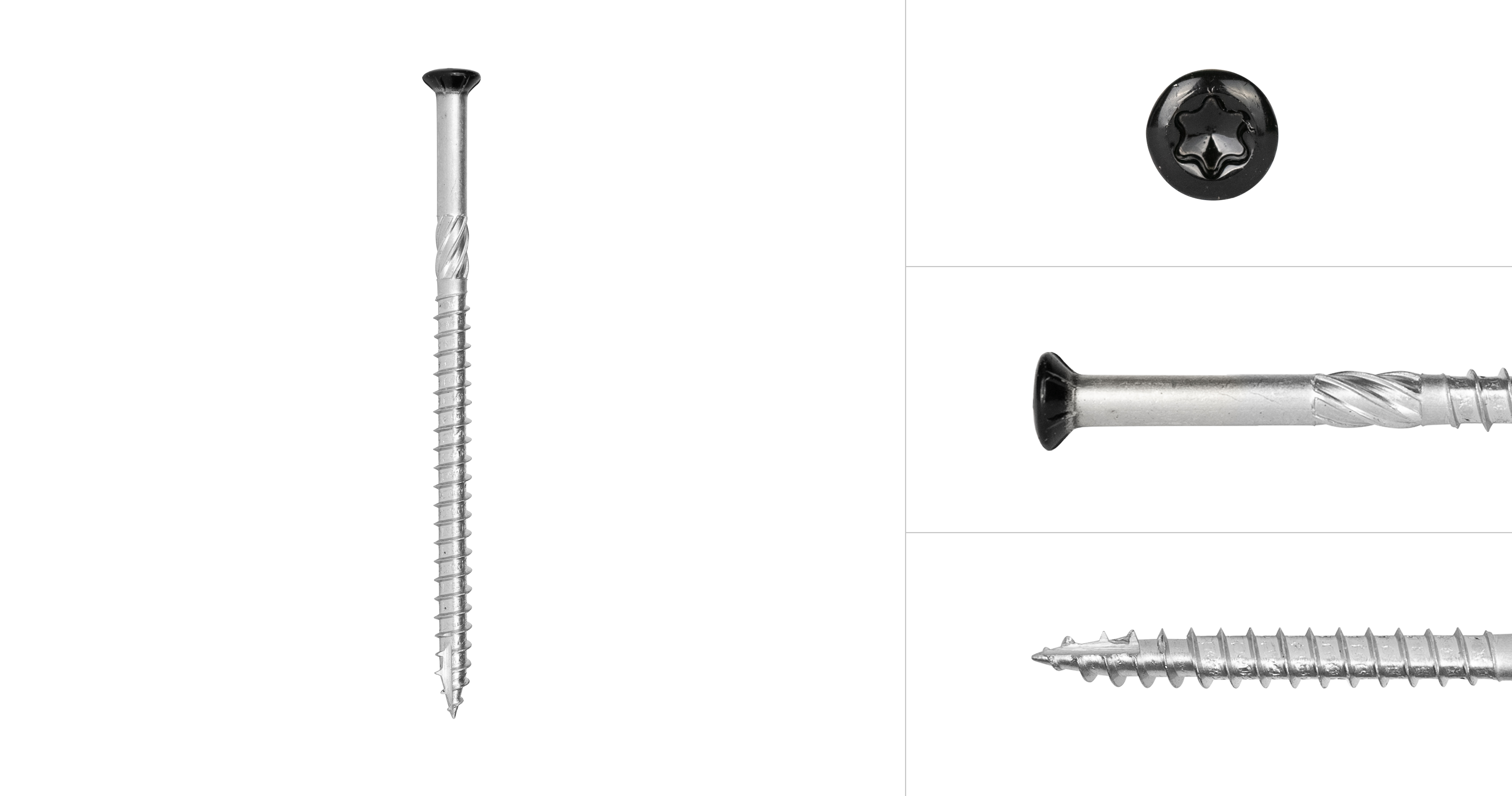 Potdekselschroeven Zwart RVS 410 4 x 80 mm Torx 20 Deeldraad - Doos 200 Stuks