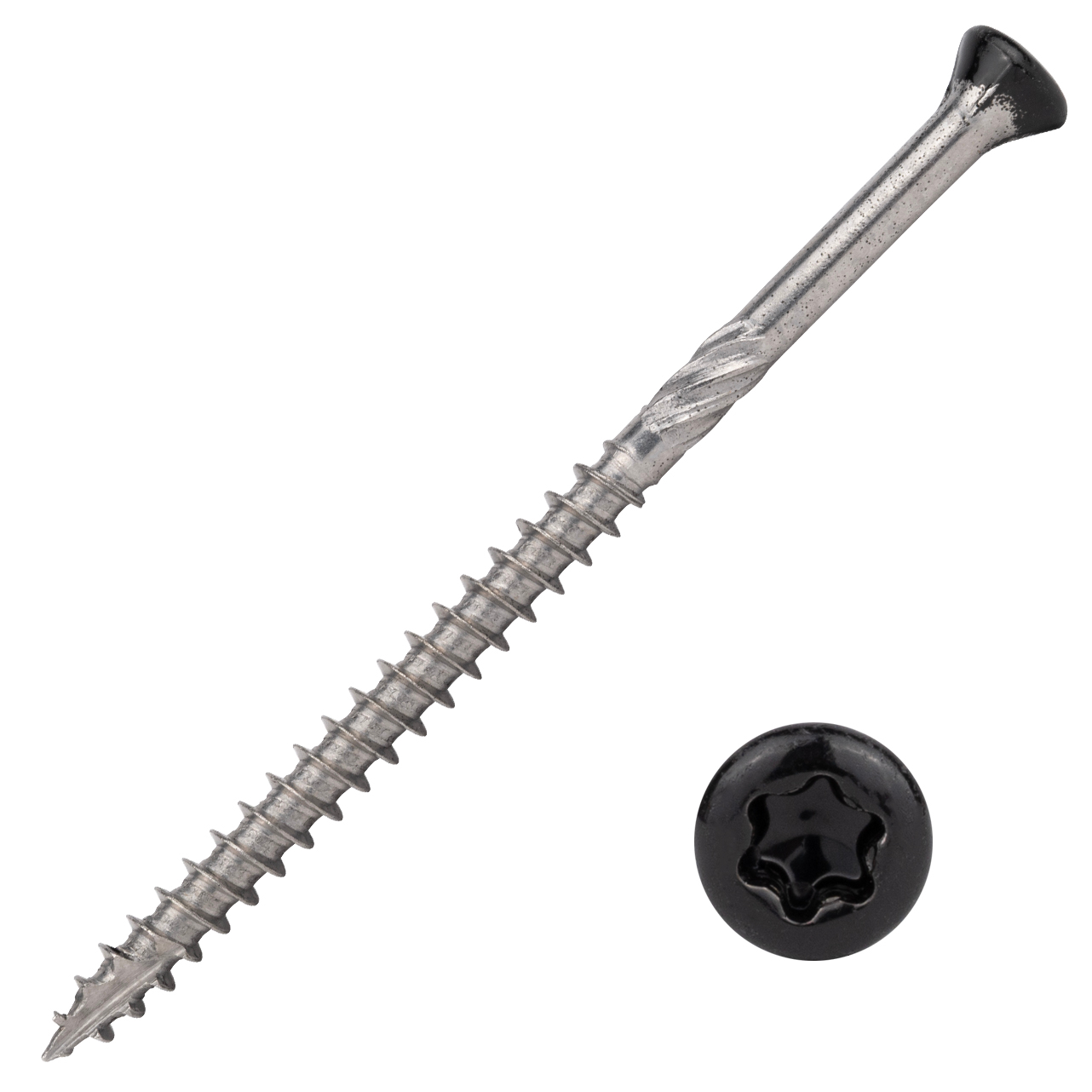 Potdekselschroeven Zwart RVS 410 5 x 80 mm Torx 25 Deeldraad - Doos 100 Stuks