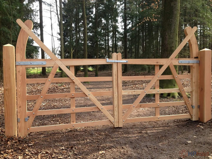 Poortbeslagset Verzinkt voor Engelse Poort 72 mm dik - Per Set, foto 2 van 2