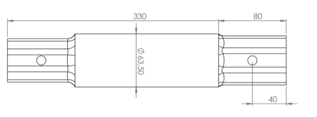 Schroeffundering Verlengstuk 63,5 x 330 mm - Per Stuk, foto 4 van 5