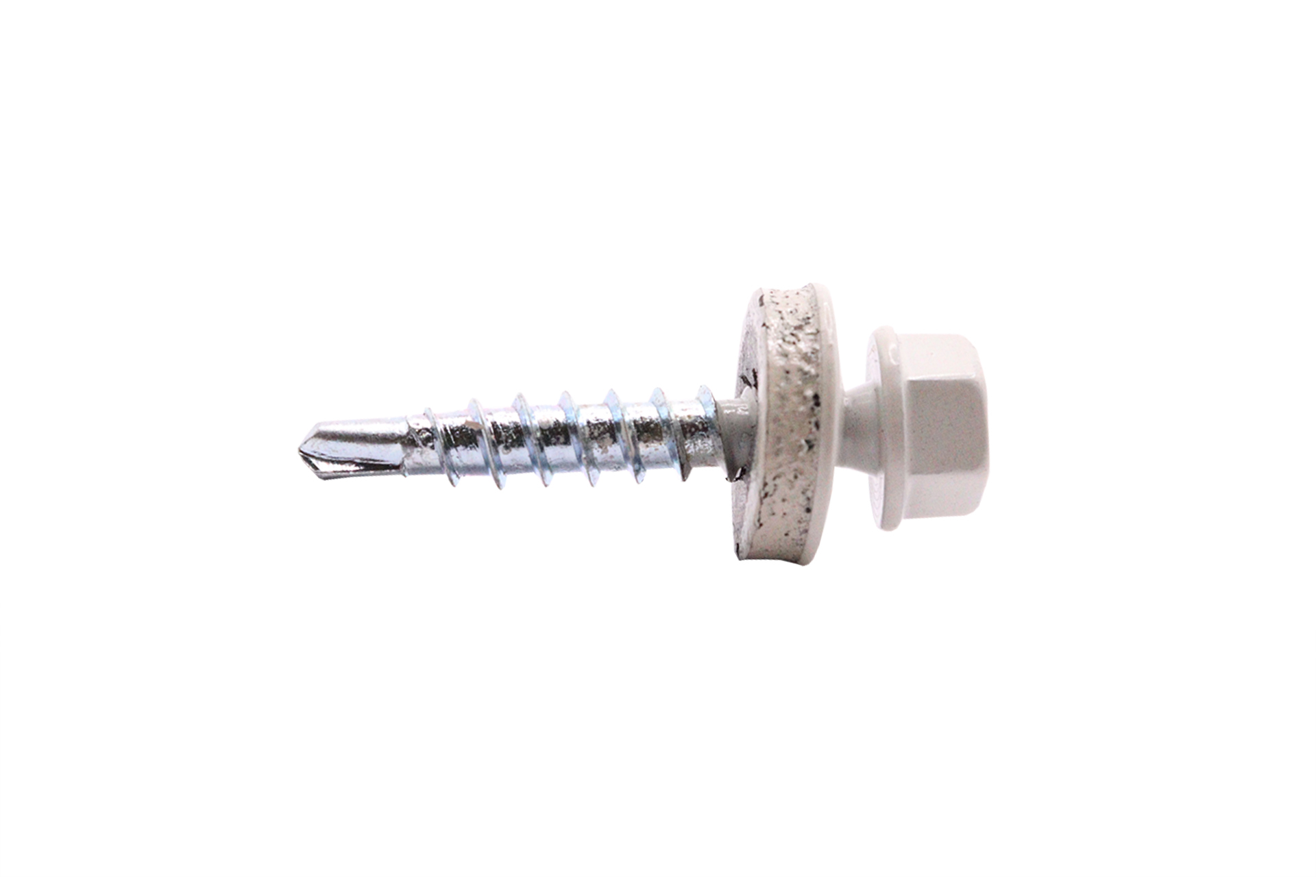 HI-LO Zelfborende dakpanplaatschroeven Verzinkt Wit R9002 6.3 x 38 mm - Doos 250 Stuks, foto 2 van 3
