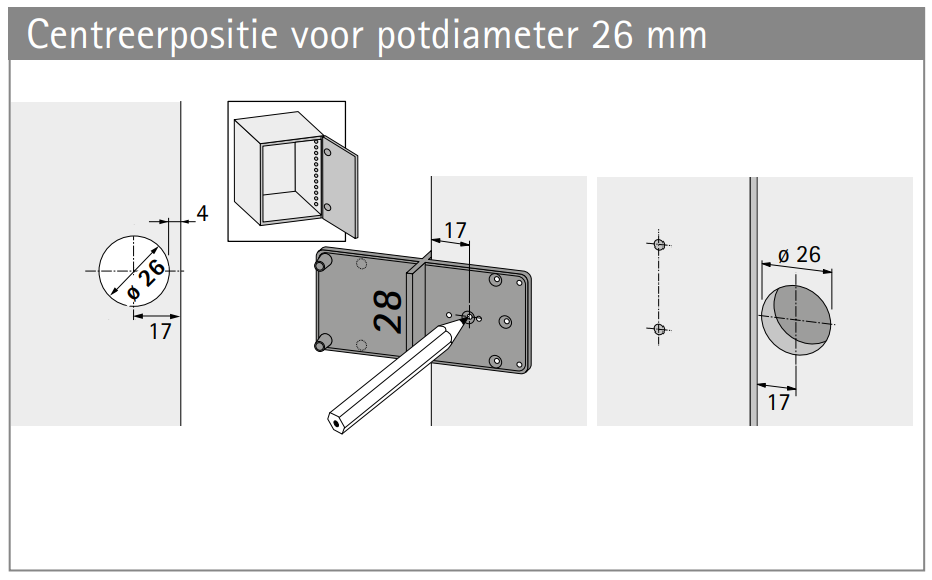 Boormal Potscharnier 35 mm - Per Stuk, foto 5 van 6