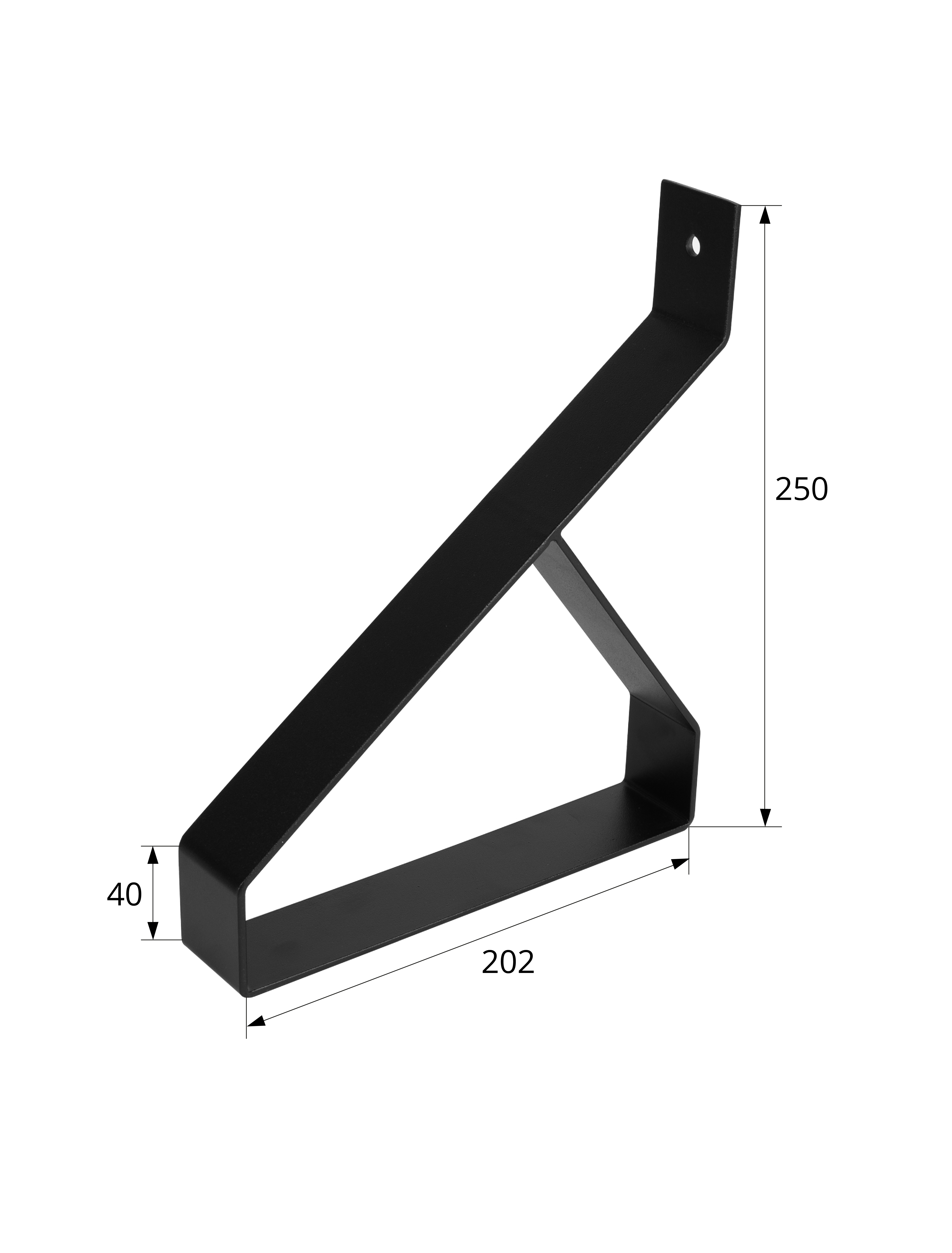 Plankdrager Zwart Industrieel 20 x 25 cm - T2 - Set 2 Stuks, foto 2 van 6