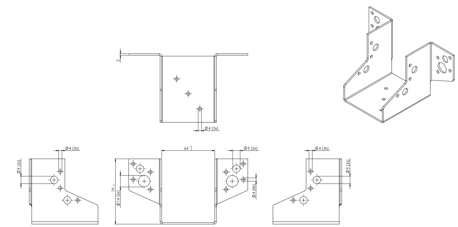 Raveeldrager Zwaar Verzinkt voor 6.3 x 8 cm Balken - Per Stuk, foto 2 van 2