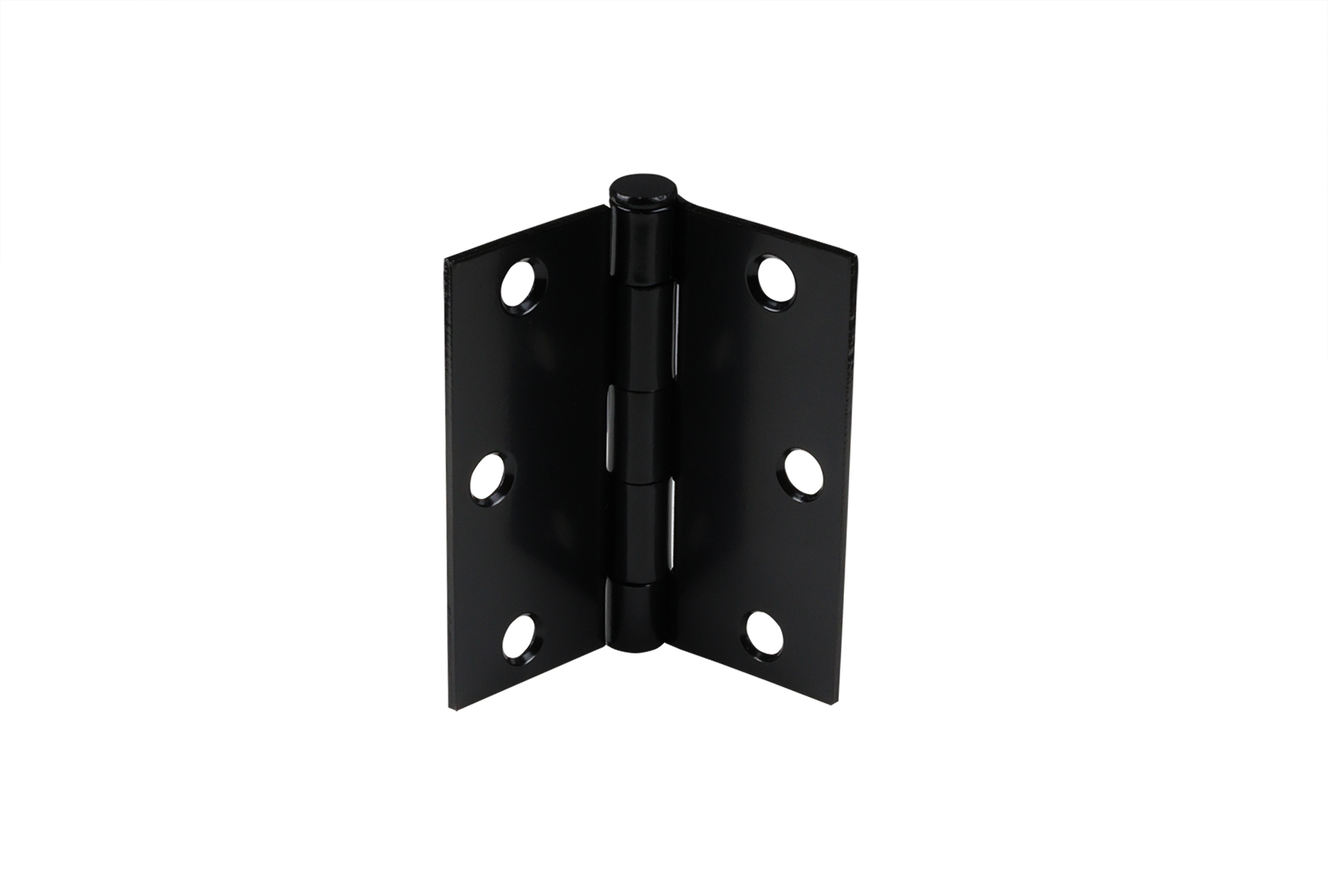 Scharnier Zwart 76 x 76 mm met losse pen en rechte hoek - Per stuk, foto 2 van 4