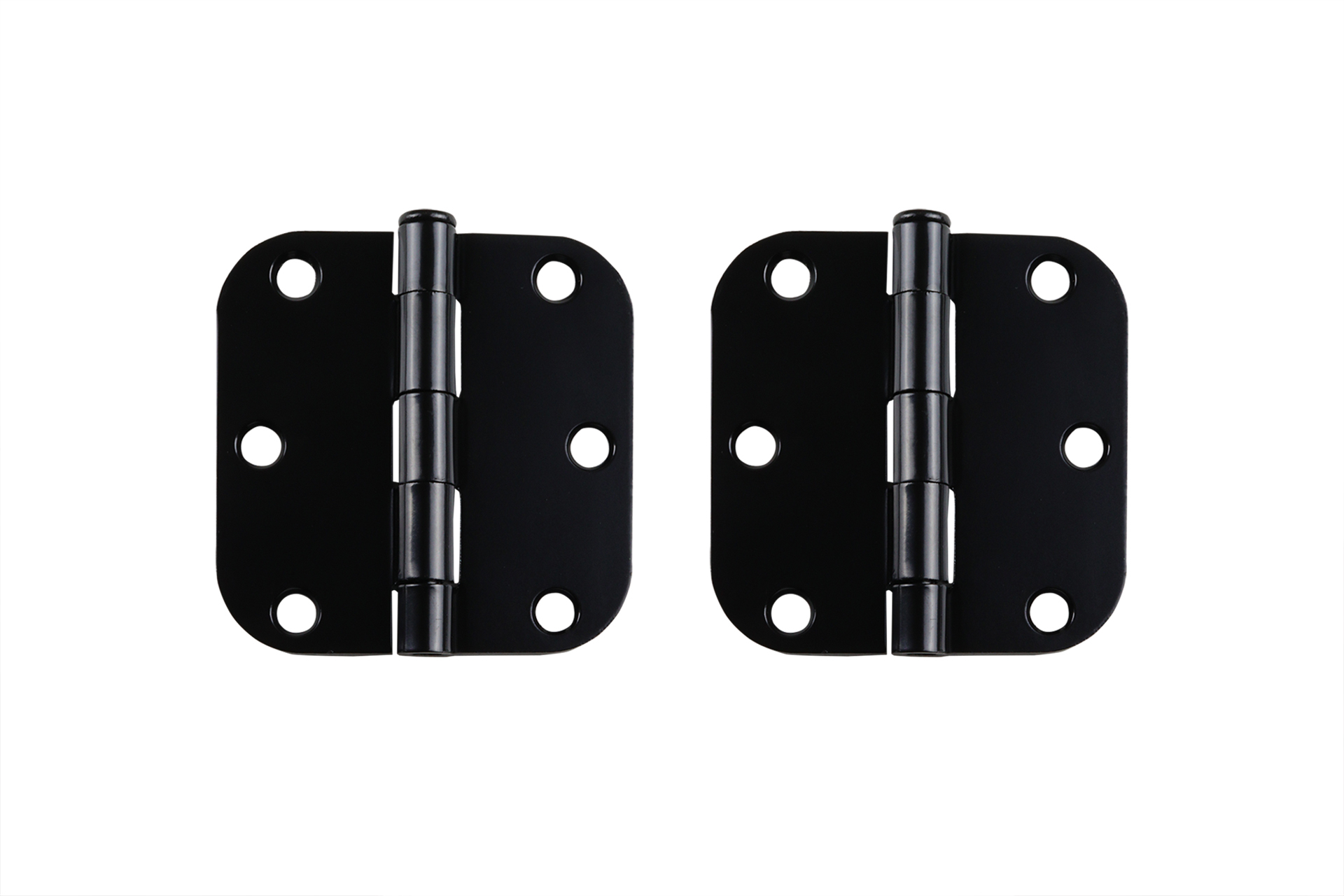 Scharnier Zwart 76 x 76 mm met losse pen en ronde hoek - Set 2 stuks, foto 3 van 4