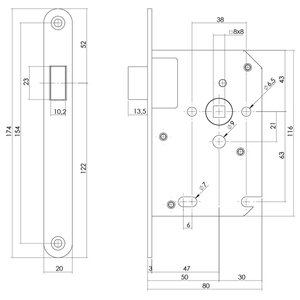 Magneetslot RVS Loopslot uit 1200 serie - Per Stuk, foto 3 van 4