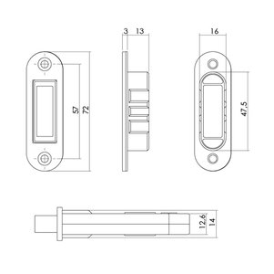Magneetslot RVS Loopslot uit 1200 serie - Per Stuk, foto 4 van 4