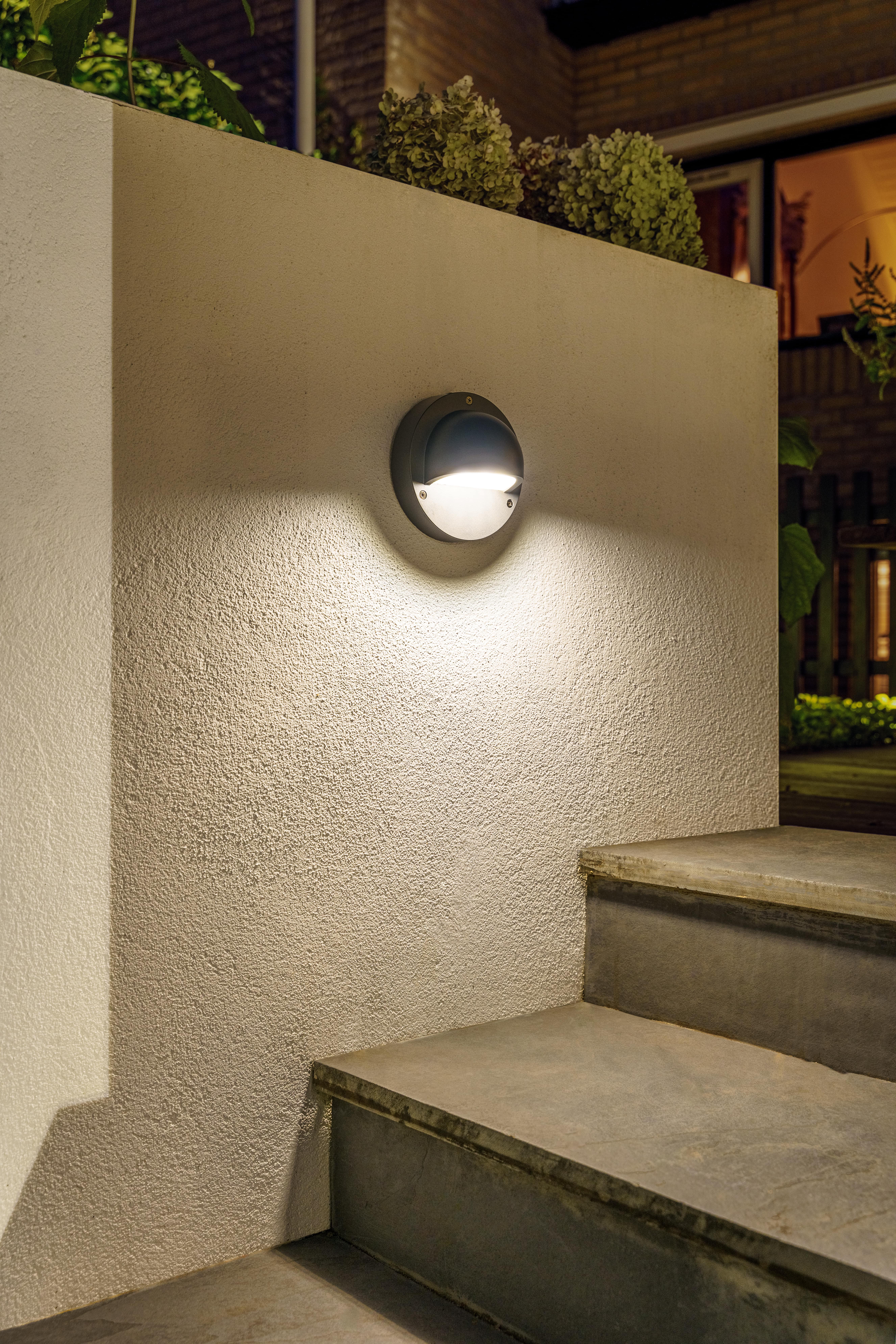 Garden Lights Wandlamp Deimos 12 Volt Aluminium Zwart met Kap 140 mm - Per Stuk, foto 3 van 3