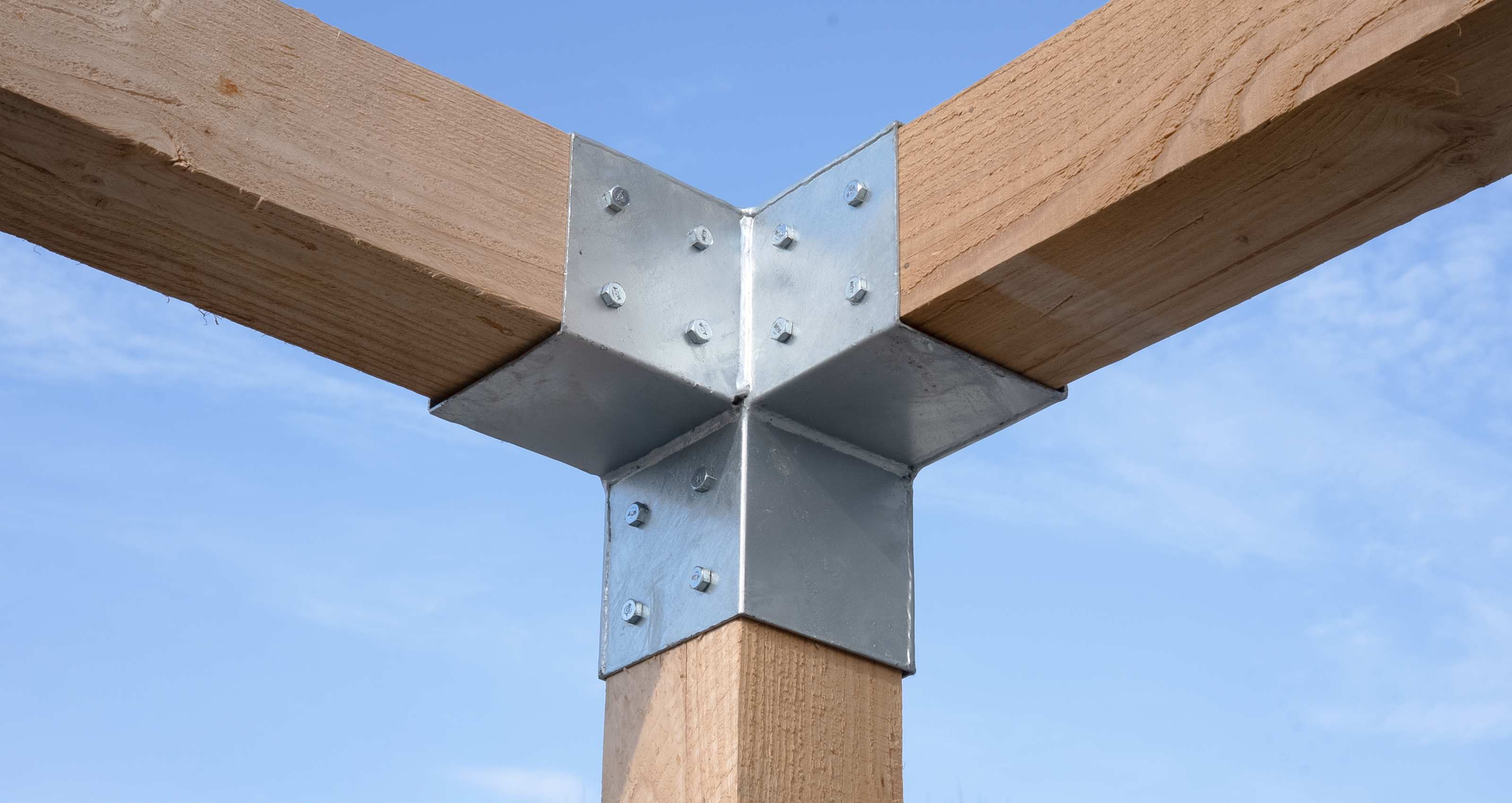 Pergola Hoekverbinding voor 12 x 12 cm palen Kubus model - Per stuk, foto 2 van 5