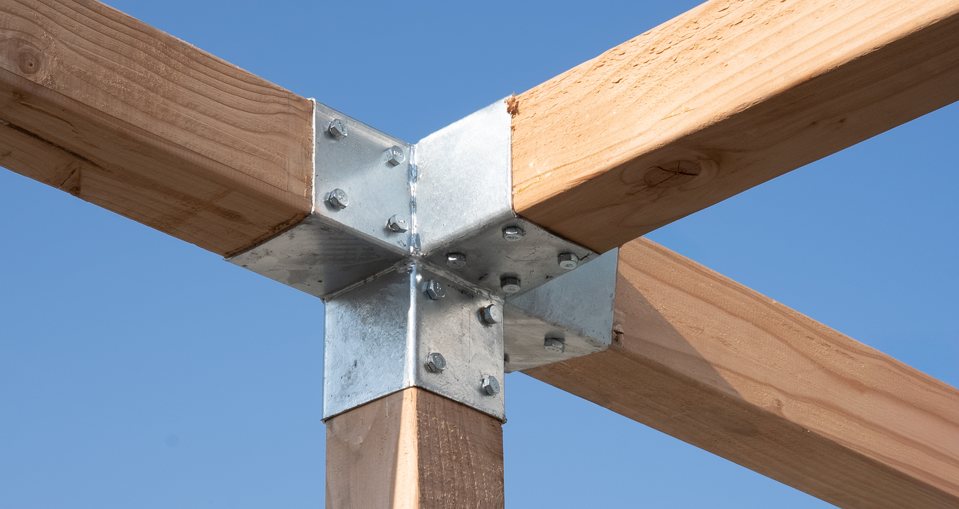 Pergola Hoekverbinding met Verlenging voor 7 x 7 cm palen Kubus model - Per stuk, foto 2 van 4
