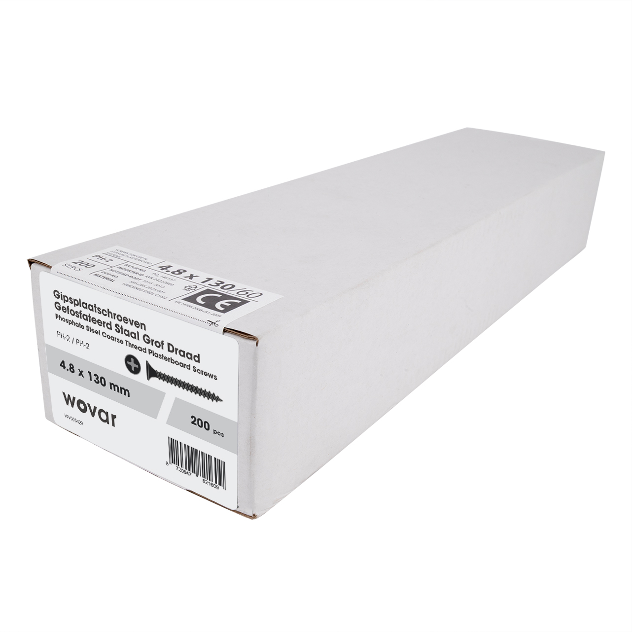 Gipsplaatschroeven Grof Draad 4.8 x 130 mm – Doos 200 stuks, foto 2 van 3