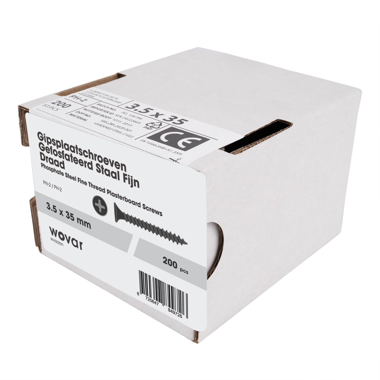 Gipsplaatschroeven Fijn Draad 3.5 x 35 mm – Doos 1000 stuks, foto 2 van 3