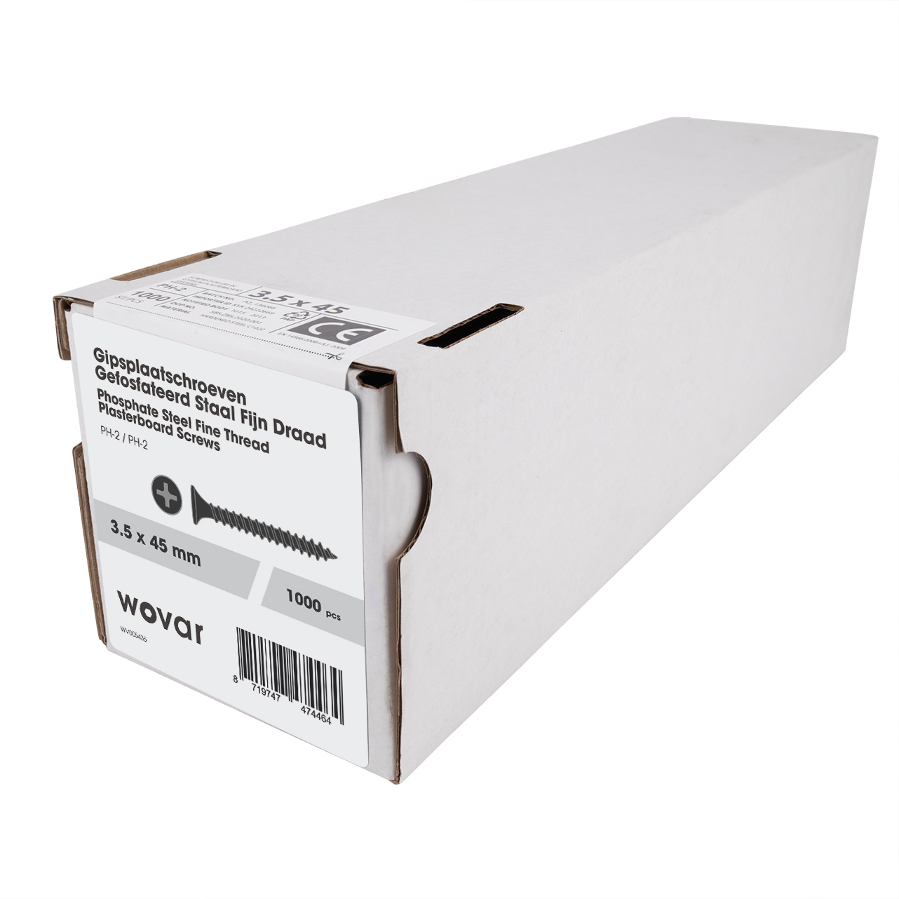 Gipsplaatschroeven Fijn Draad 3.5 x 45 mm – Doos 1000 stuks, foto 2 van 3