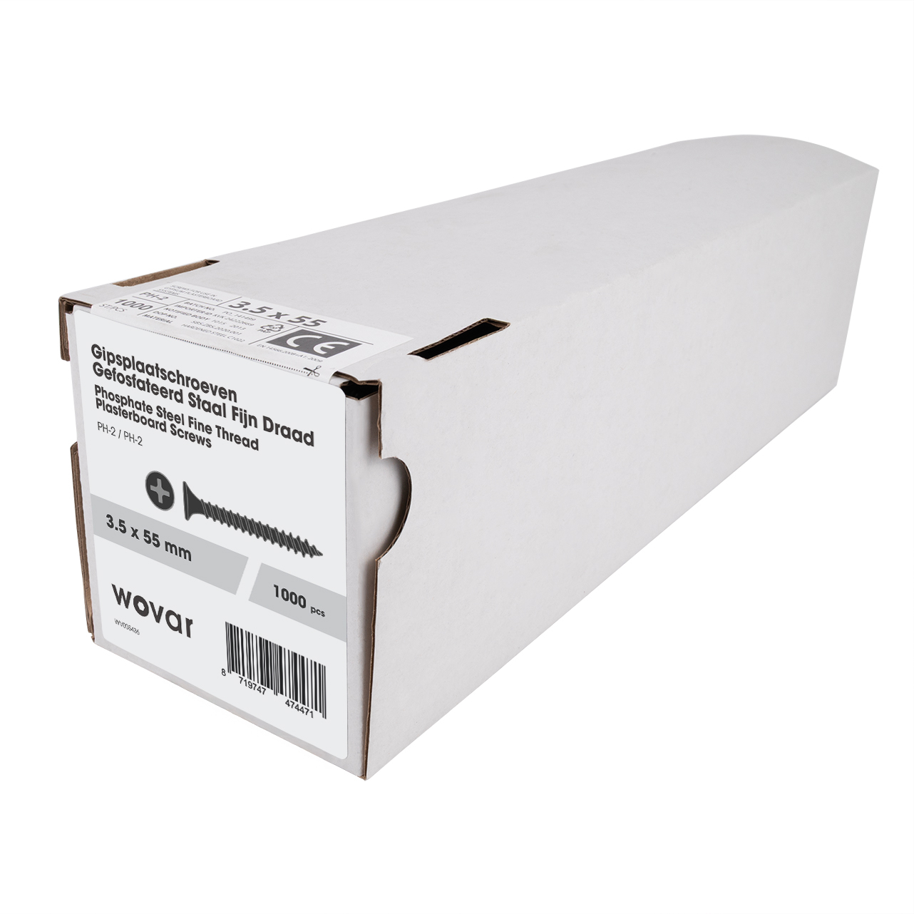 Gipsplaatschroeven Fijn Draad 3.5 x 55 mm – Doos 1000 stuks, foto 2 van 3