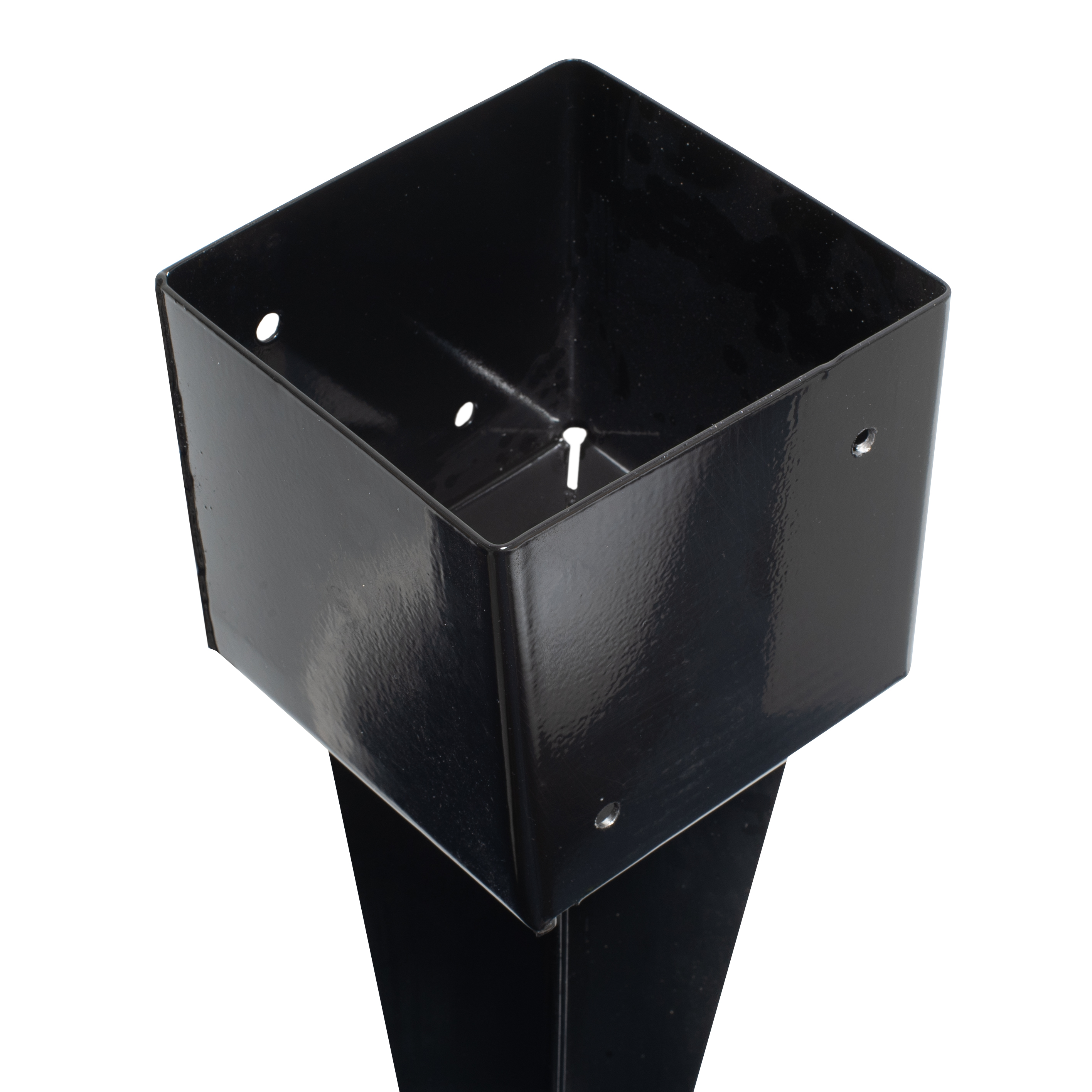 Paalhouder met punt Zwart Gecoat 15.1 x 15.1 x 75 cm - Per Stuk, foto 2 van 3