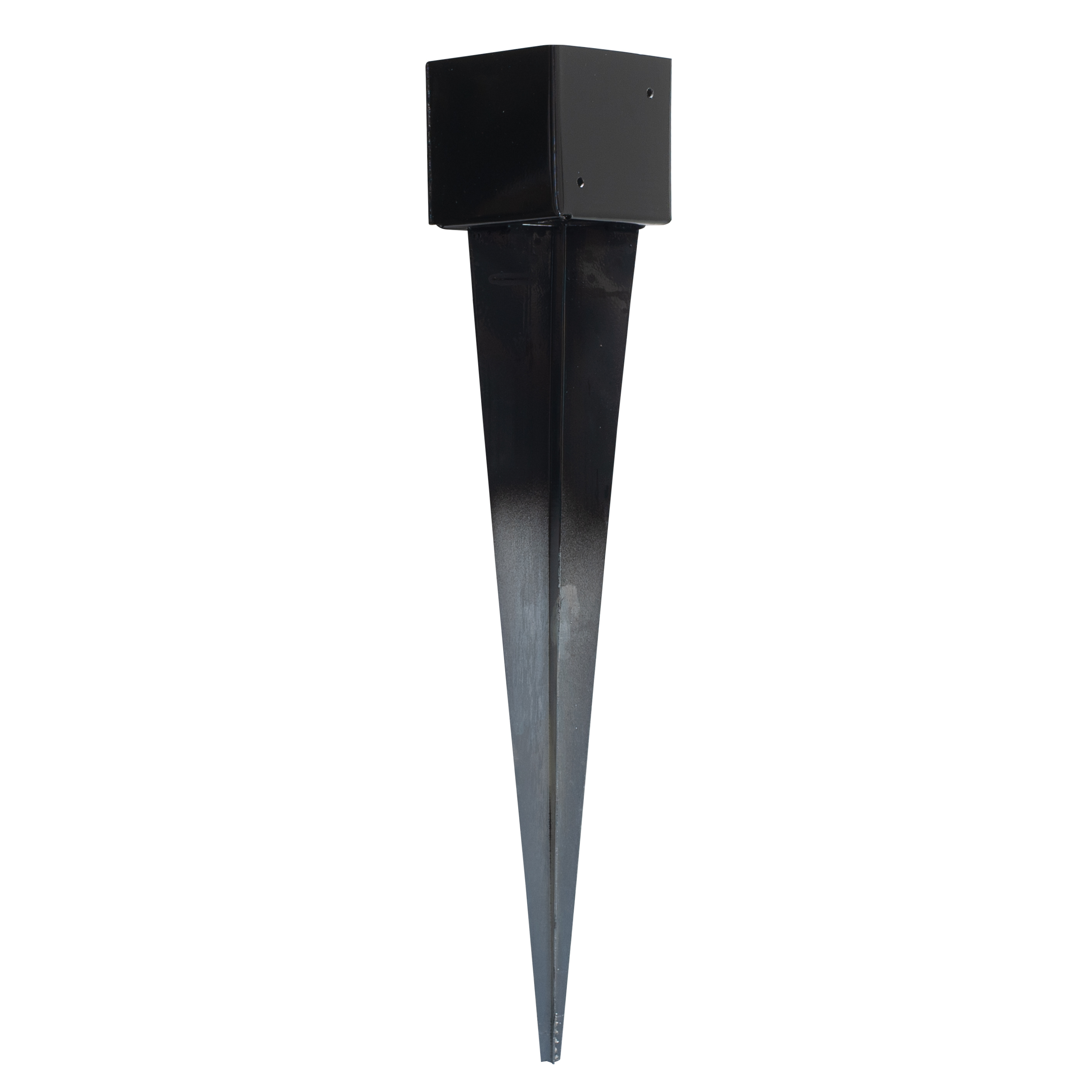 Paalhouder met punt Zwart Gecoat 15.1 x 15.1 x 75 cm - Per Stuk