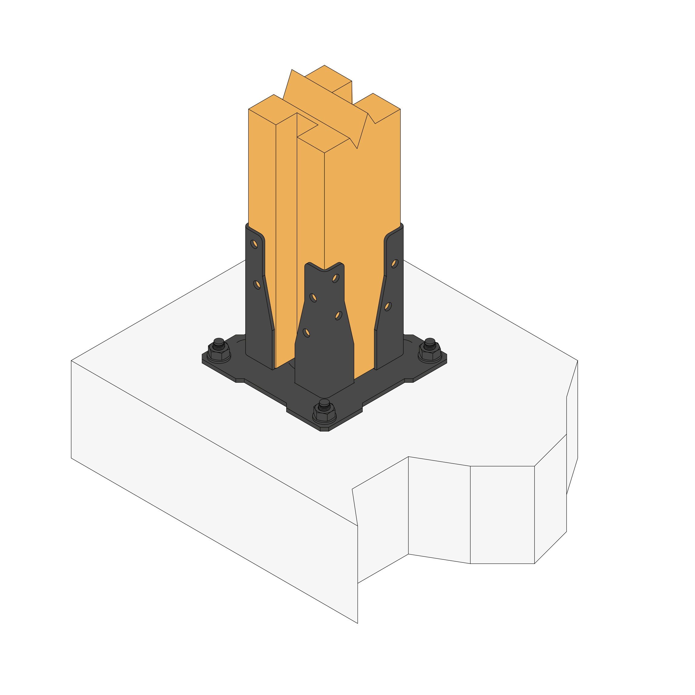 Pergolavoet Vierkant Zwart voor 9 x 9 cm Palen - Per Stuk, foto 2 van 2