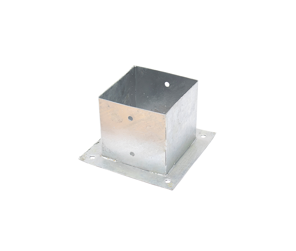 Paalhouder op plaat 15 x 15 x 15 cm - Per Stuk
