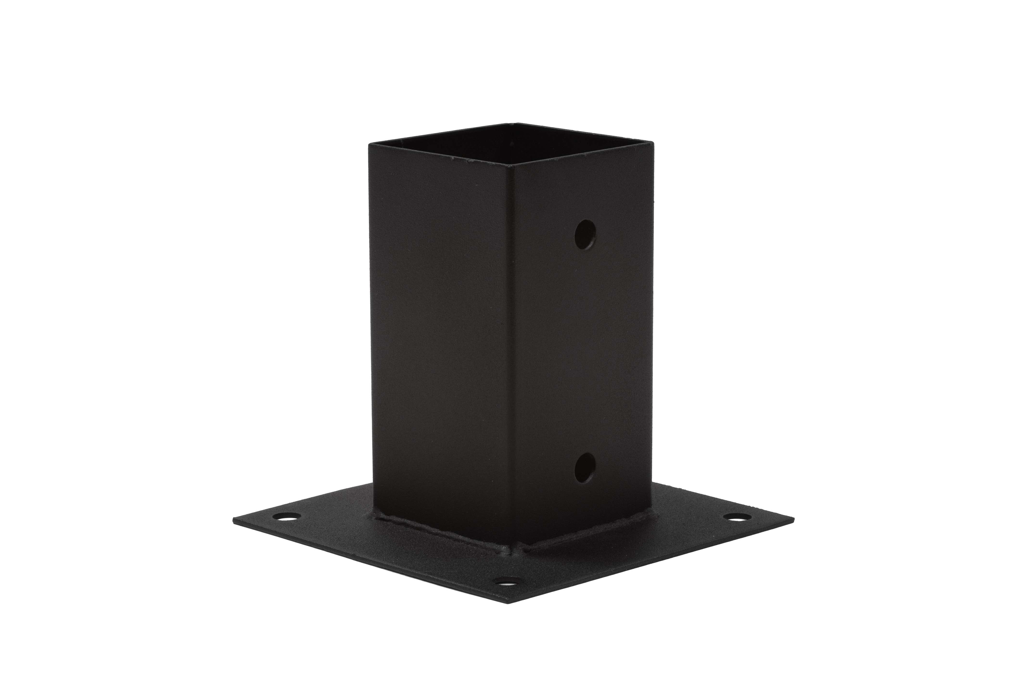 Paalhouder 9 x 9 cm Zwart op Plaat - Per Stuk