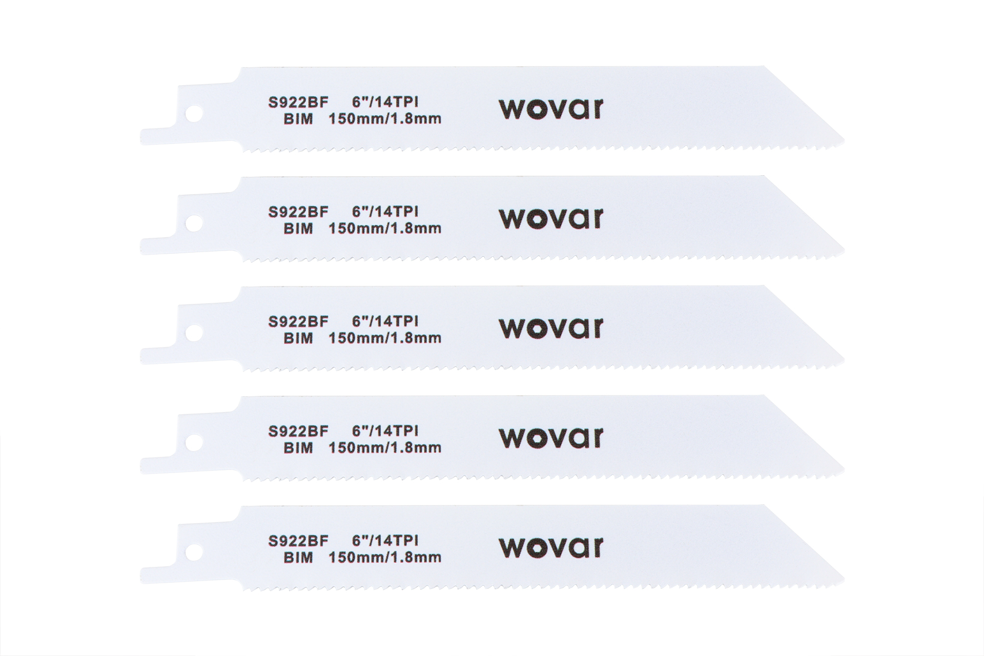 Reciprozaagbladen metaal 150 mm 922BF - Set 5 stuks