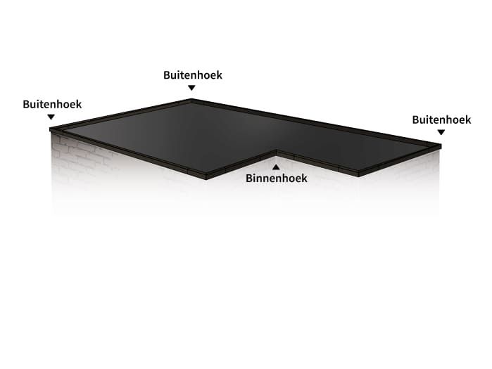 Daktrim Zwart Aluminium Binnenhoek 6.0 x 6.4 x 40 cm - Per Stuk, foto 3 van 3