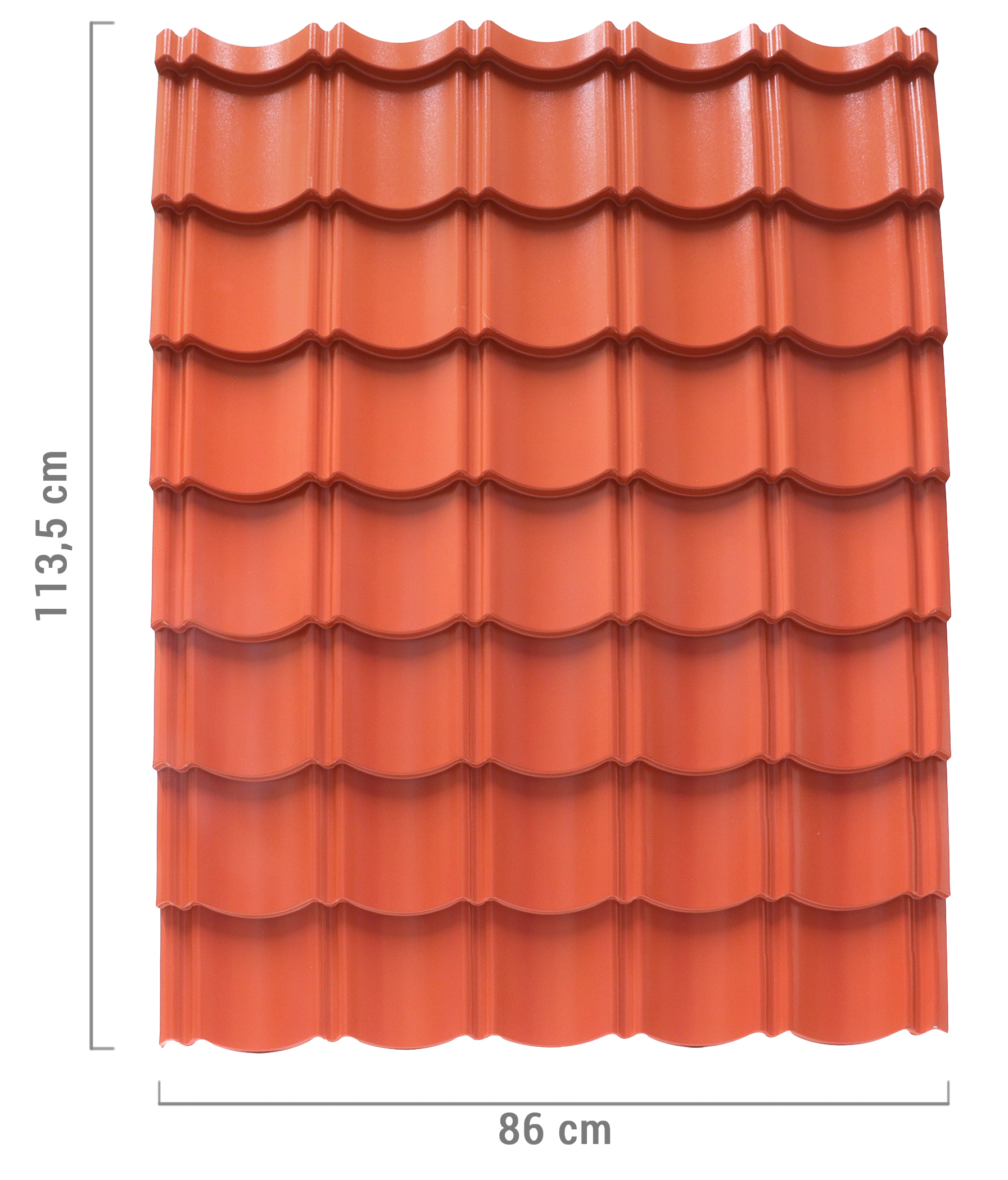 Dakpanplaat Rood 86 x 113.5 cm - Dakpanprofielplaat