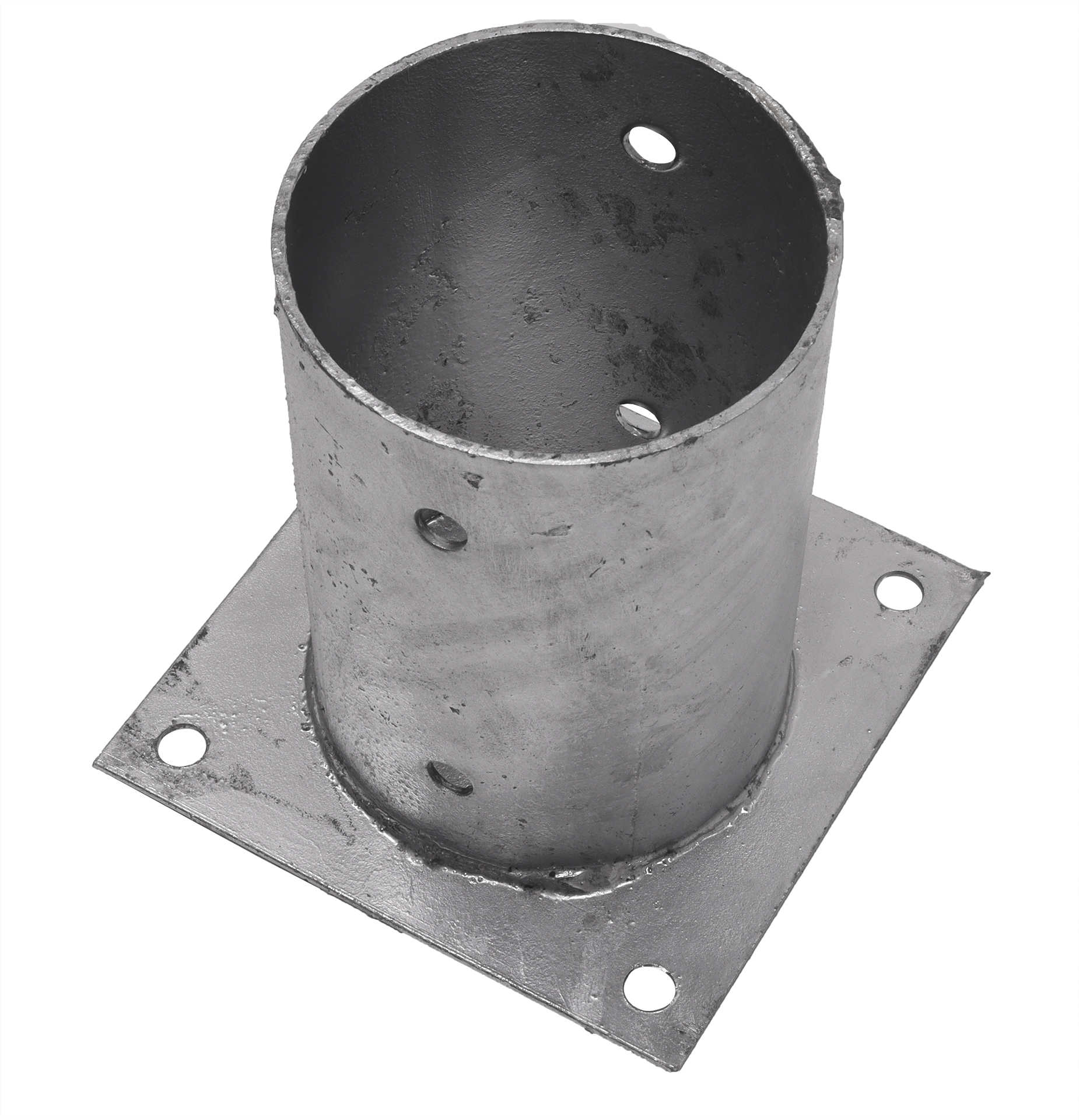 Ronde Paalhouder op plaat Ø10.1 x 15 cm - Per Stuk