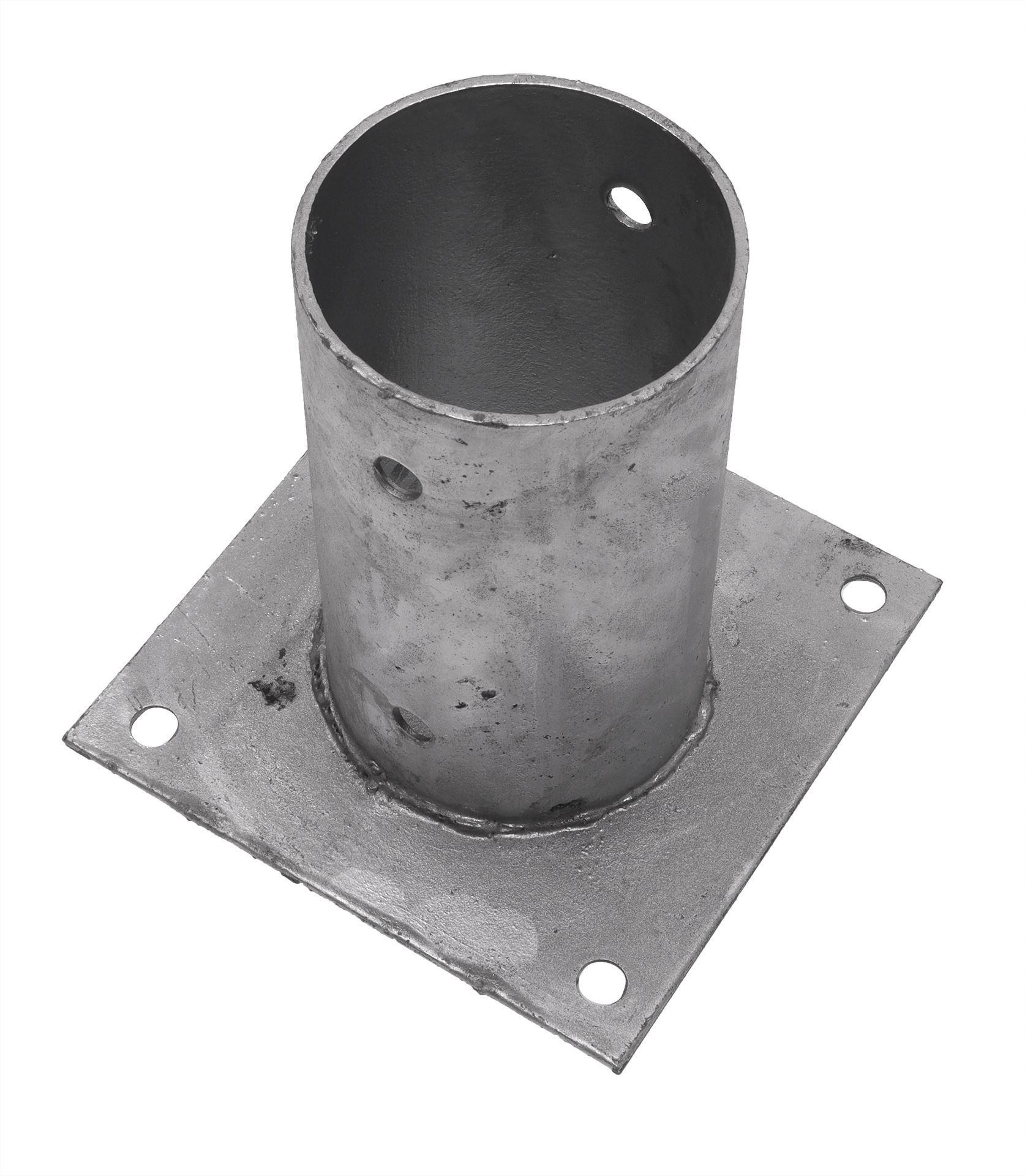 Ronde Paalhouder op plaat Ø8.1 x 15 cm - Per Stuk