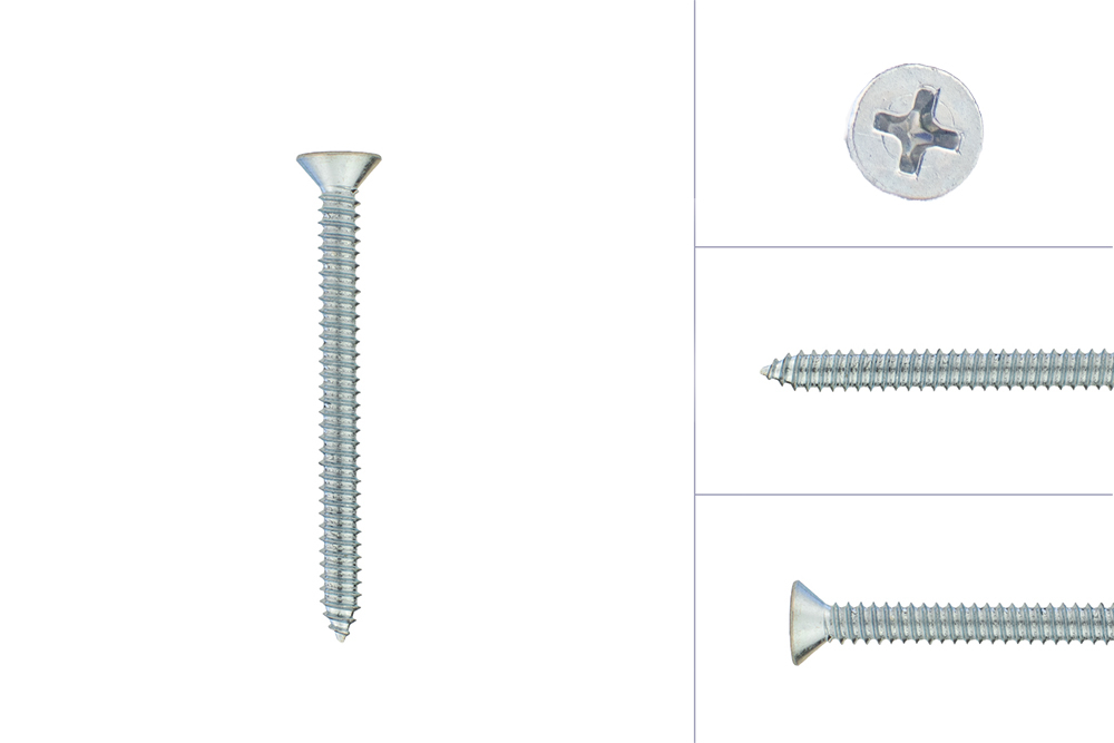 Zelftappers Verzinkt 6.3 x 70 mm Platkop - 200 Stuks