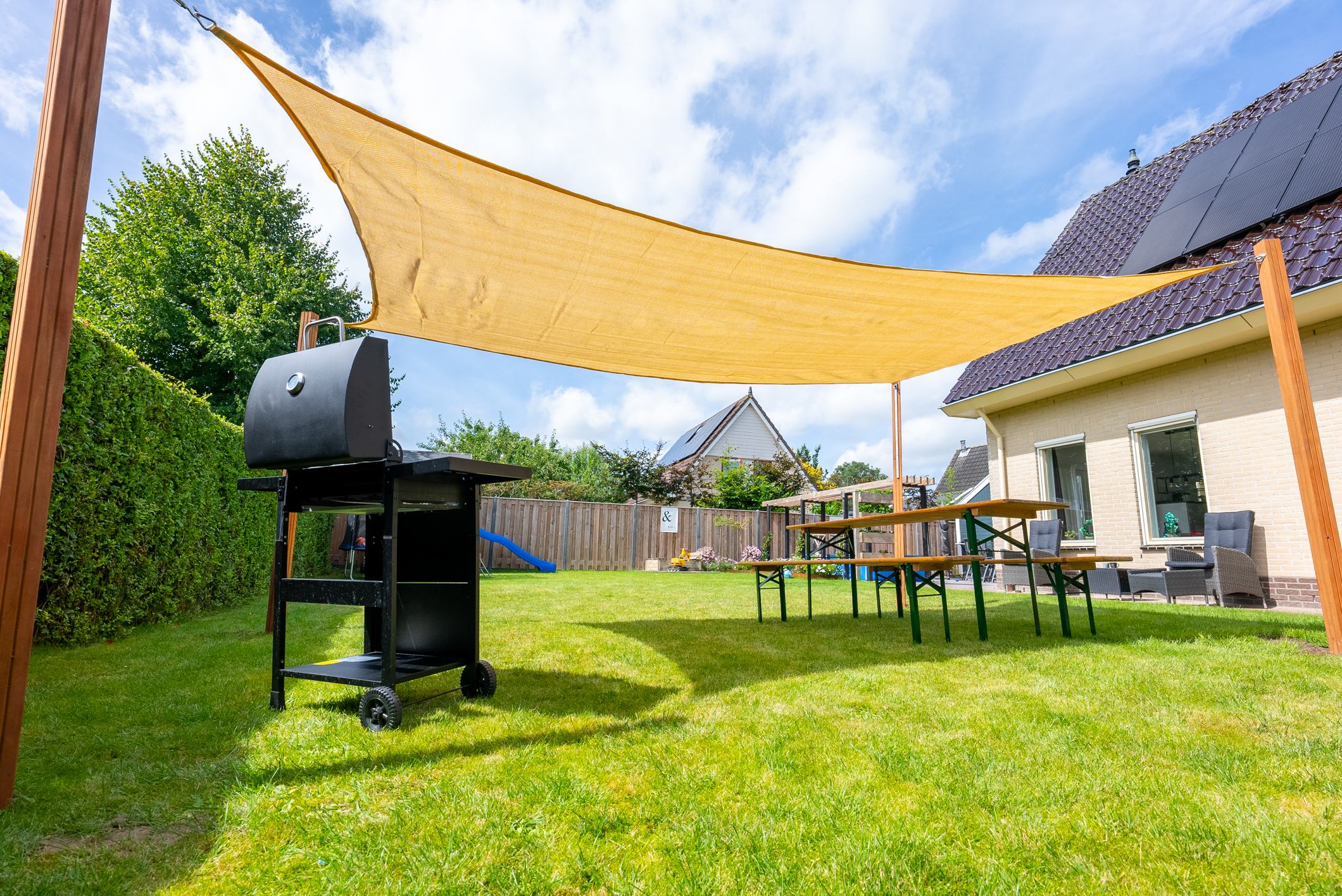 Schaduwdoek Rechthoek 3 x 4m - 320gr/m2 - Zand - Per Stuk, foto 5 van 6