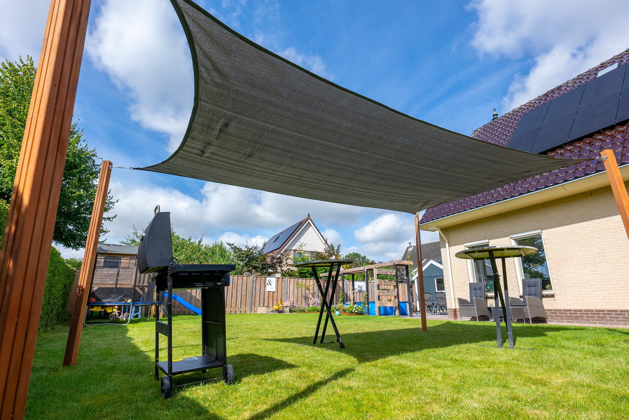 Schaduwdoek Rechthoek 4 x 5 m - 320gr/m2 - Antraciet - Per Stuk, foto 4 van 6