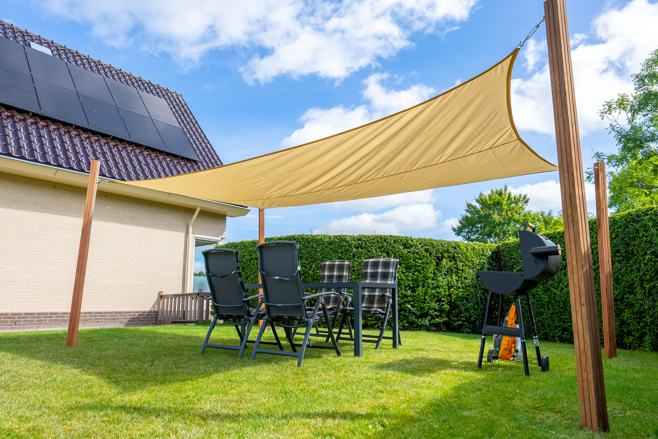 Schaduwdoek Waterdicht Rechthoek 3 x 5 m - 160gr/m2 - Beige - Per Stuk