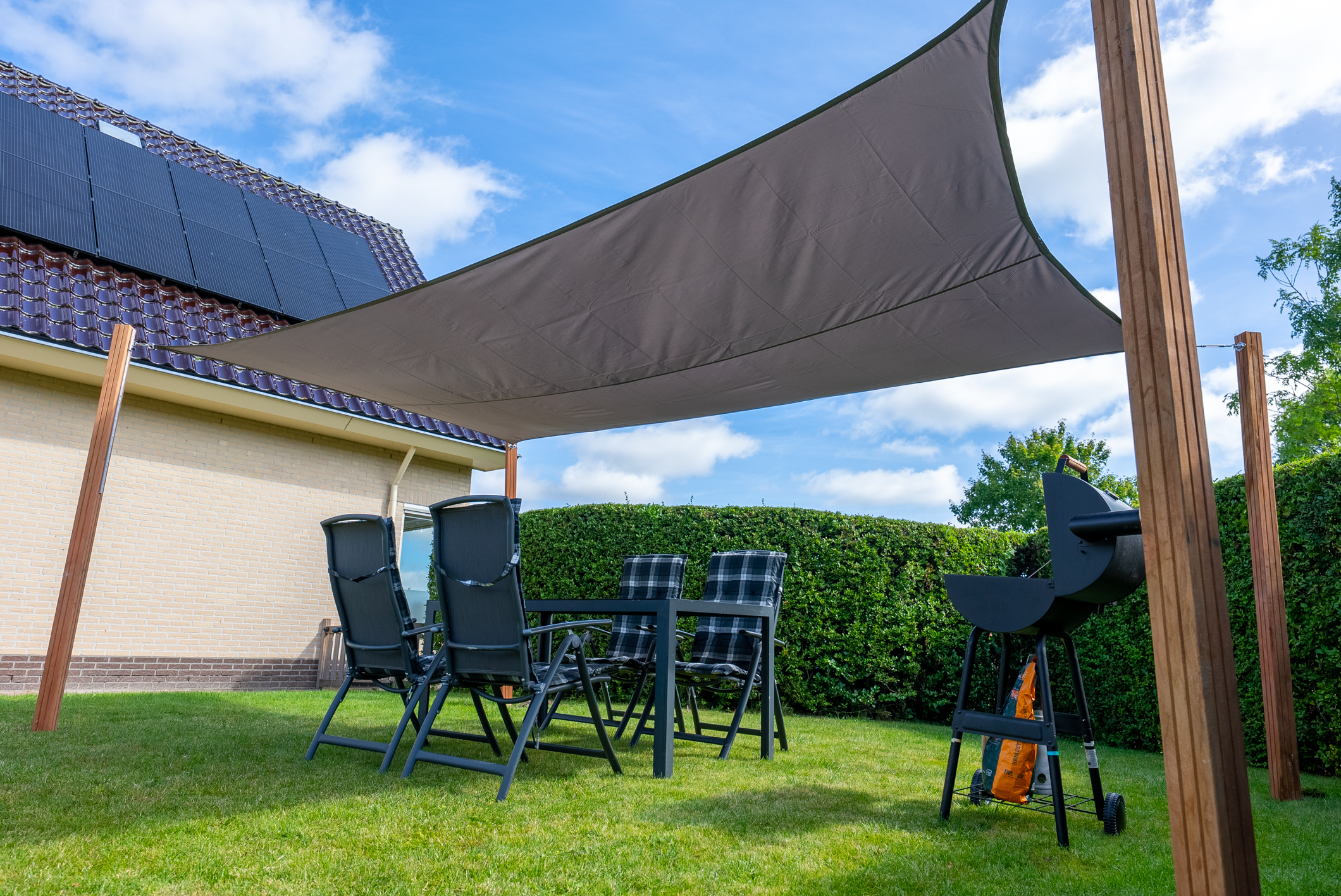 Schaduwdoek Waterdicht Rechthoek 4 x 5 m - 160gr/m2 - Grijs