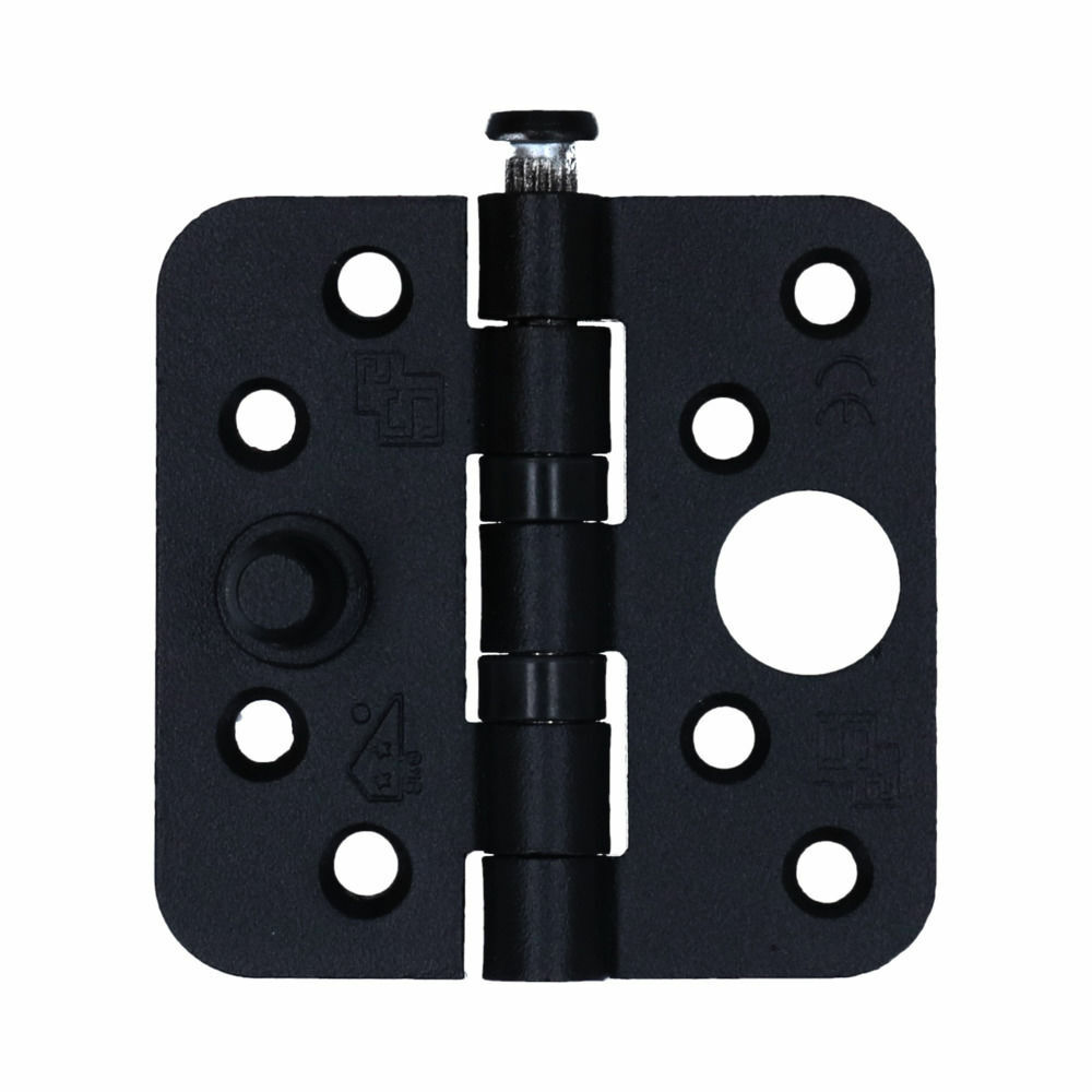 Veiligheidsscharnier SKG ** 76 x 76 mm Zwart met Ronde Hoek - Per stuk, foto 2 van 2