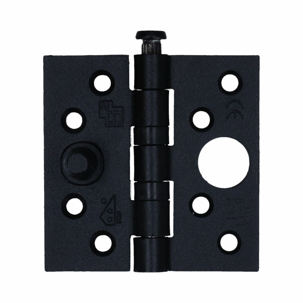 Veiligheidsscharnier SKG *** 89 x 89 mm Zwart met Rechte Hoek - Per stuk, foto 2 van 2