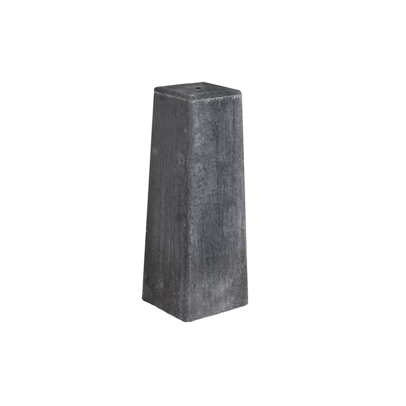 Betonpoer 15 x 15 x 50 cm Antraciet Aflopend Model - Per Stuk