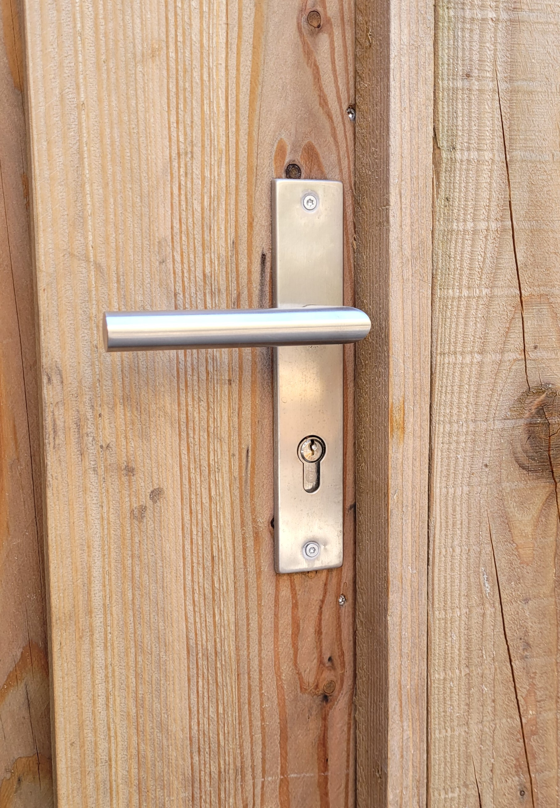 Deurbeslag Set Compleet - Poortslot RVS op Schild - Per Set, foto 3 van 4