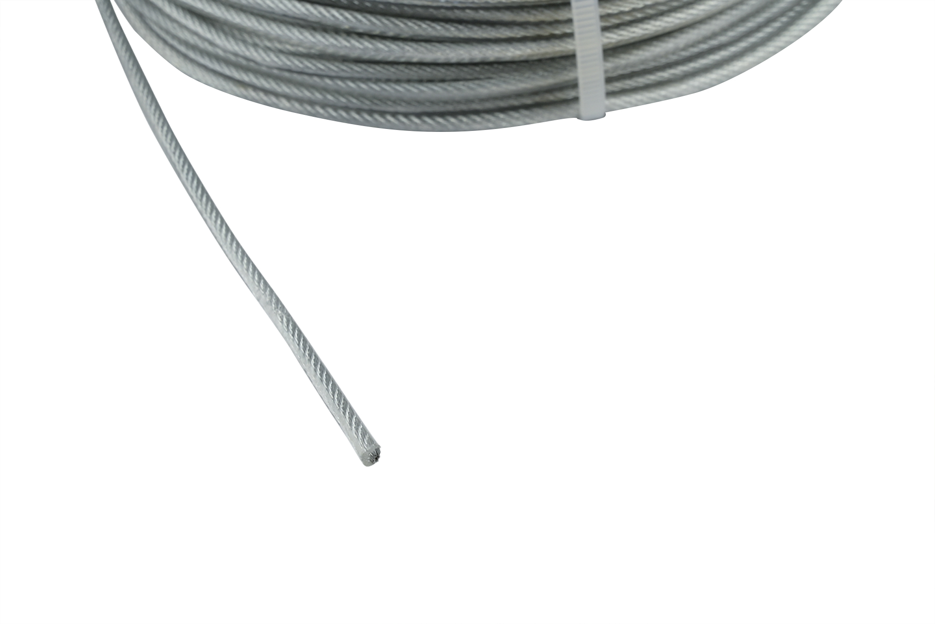 Staalkabel verzinkt PVC 1,5 - 2,5 mm - Bundel 25 meter, foto 2 van 2