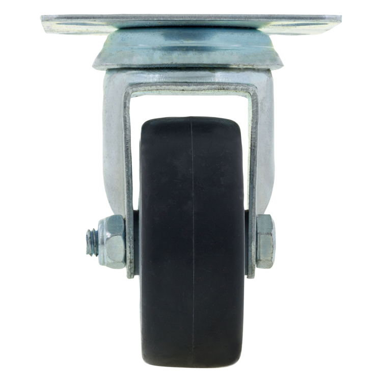 Zwenkwiel 75 mm Rubber met Plaat - Per Stuk, foto 4 van 4