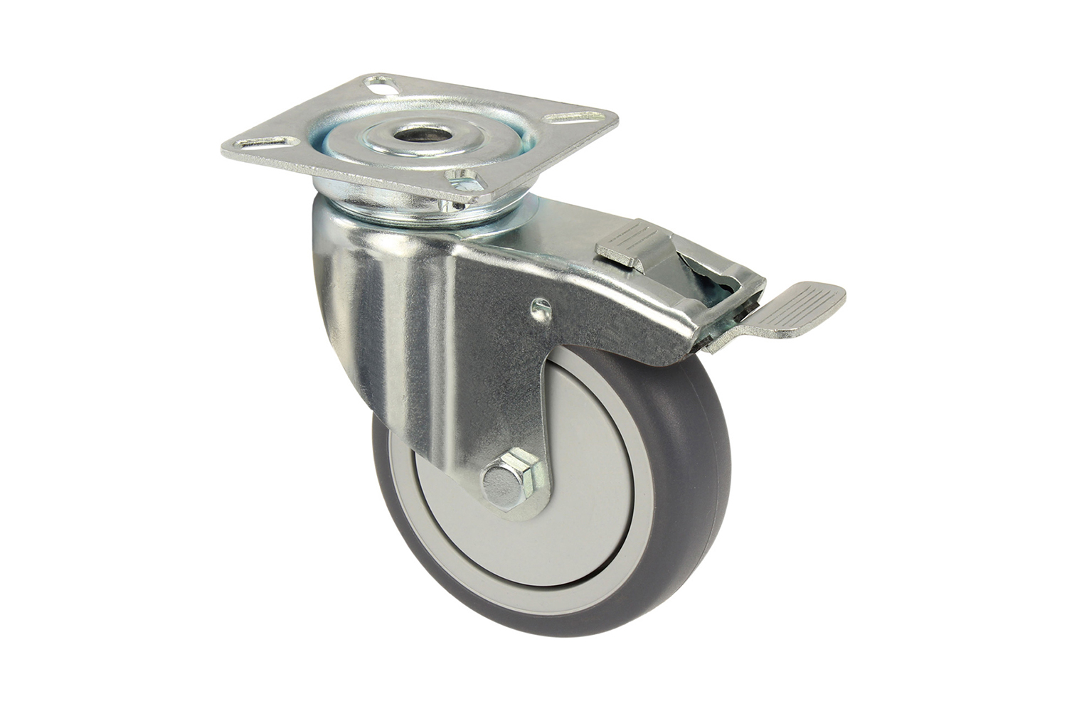 Zwenkwiel met rem 75 mm - Per Stuk