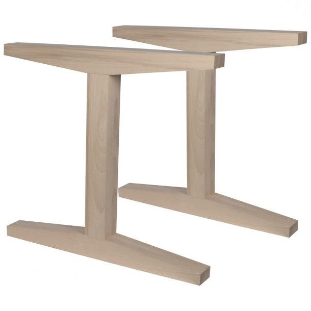 Tafelpoot Hout Beuken I-vorm - 72 cm - Per Set