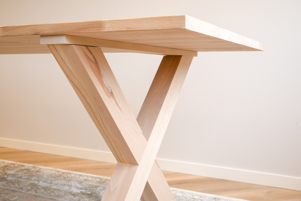 Tafelpoot Hout Beuken X-vorm - 72 cm - Per Set, foto 4 van 6