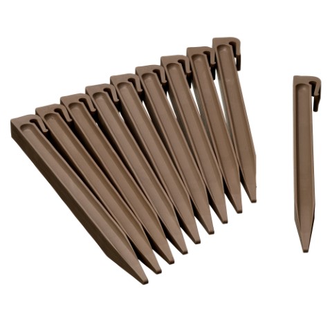 Grondpennen Kunststof Taupe Voor Borderrand 15 cm - Zakje 10 Stuks