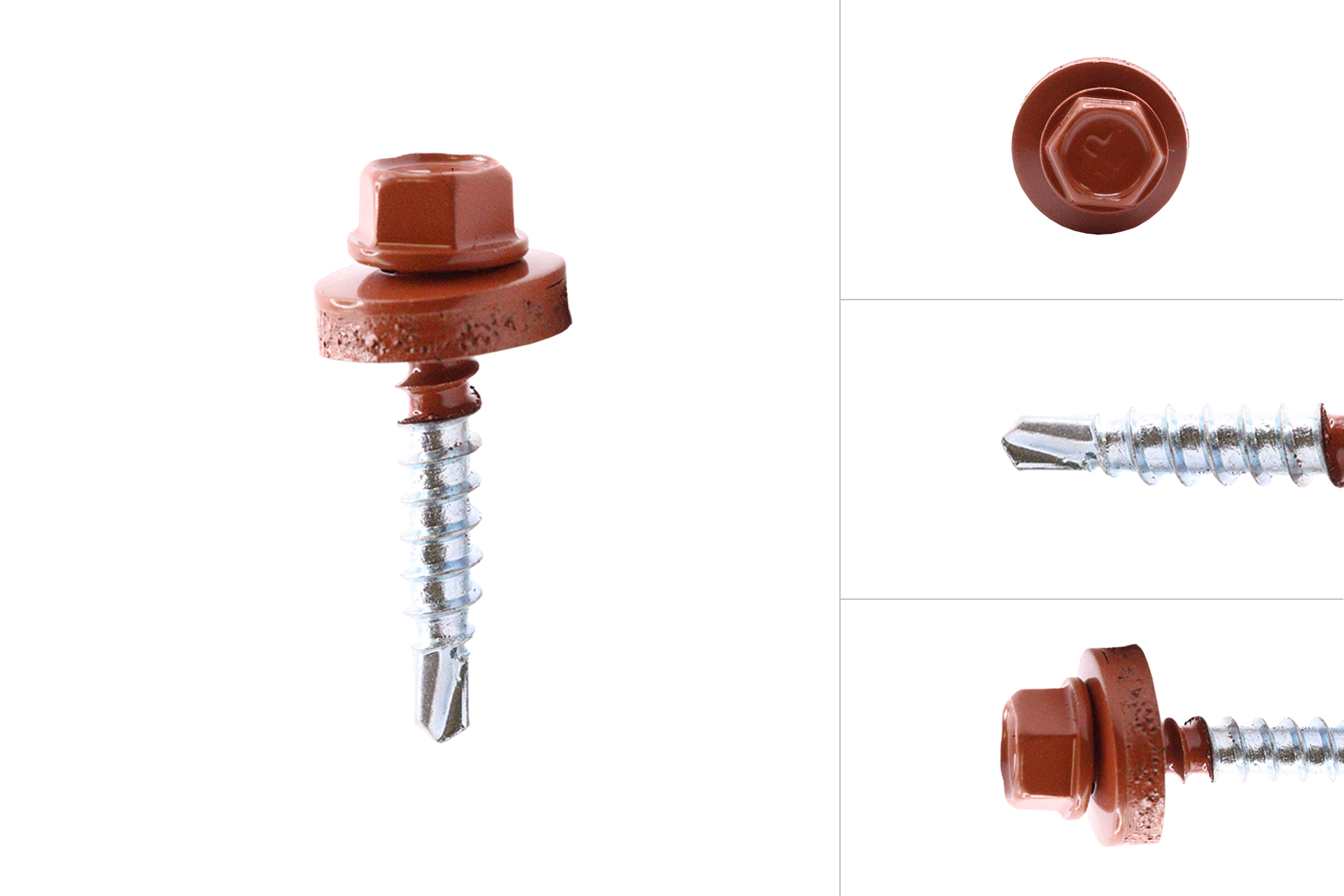 Dakpanplaatschroeven Verzinkt Terracotta R8004 4.8 x 28 mm - Doos 250 Stuks