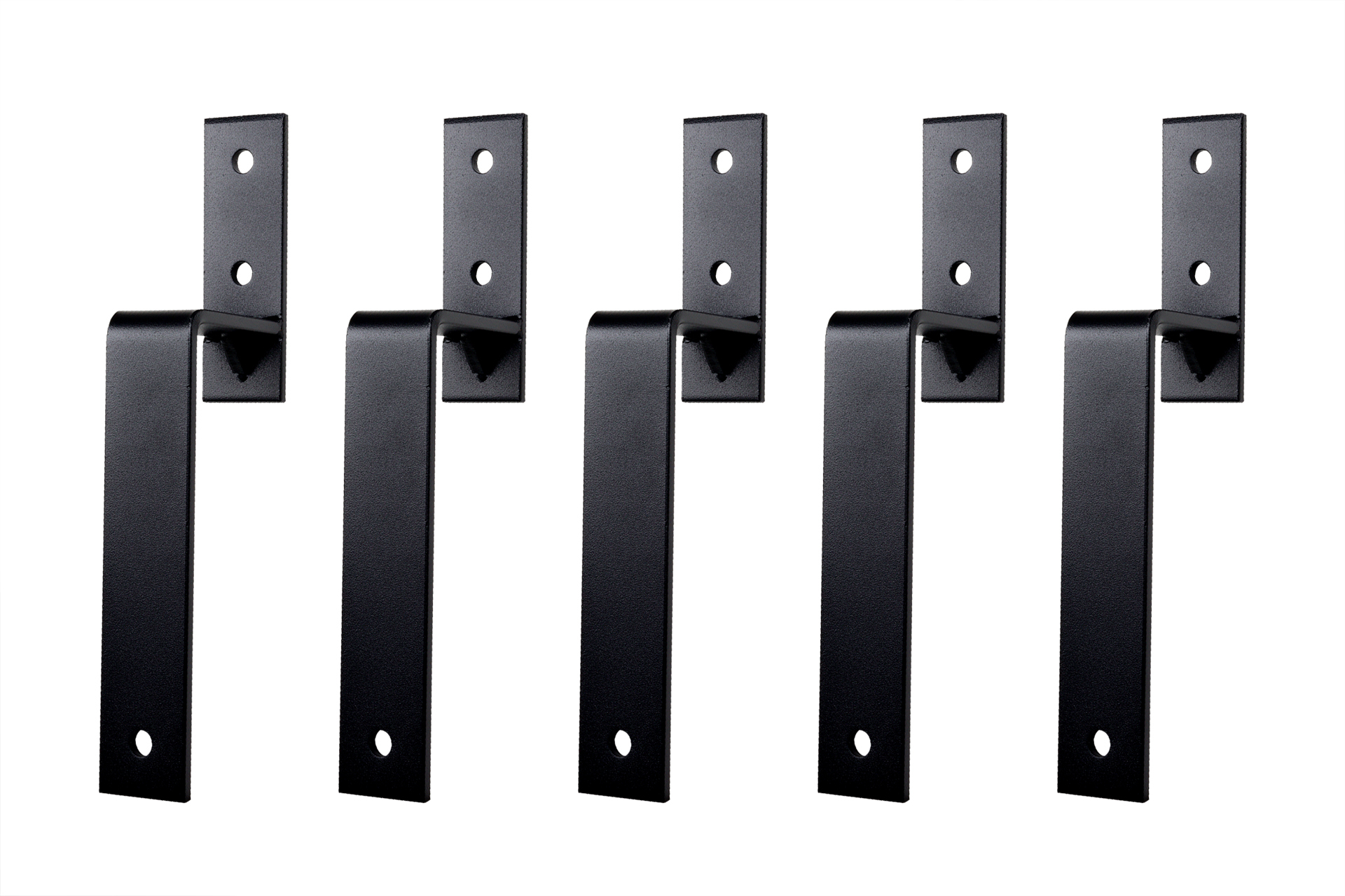 Wandsteunen voor Dubbele Schuifdeur Rails Zwart - Set 5 stuks