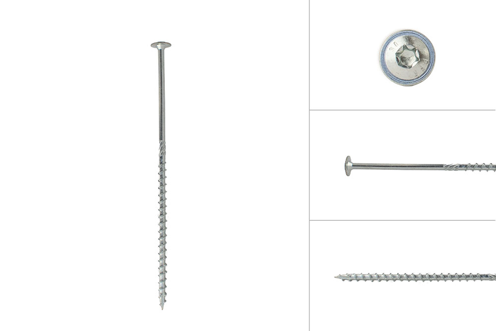 Tellerkopschroeven Verzinkt 6.0 x 180 mm Torx 30 - Doos 50 Stuks