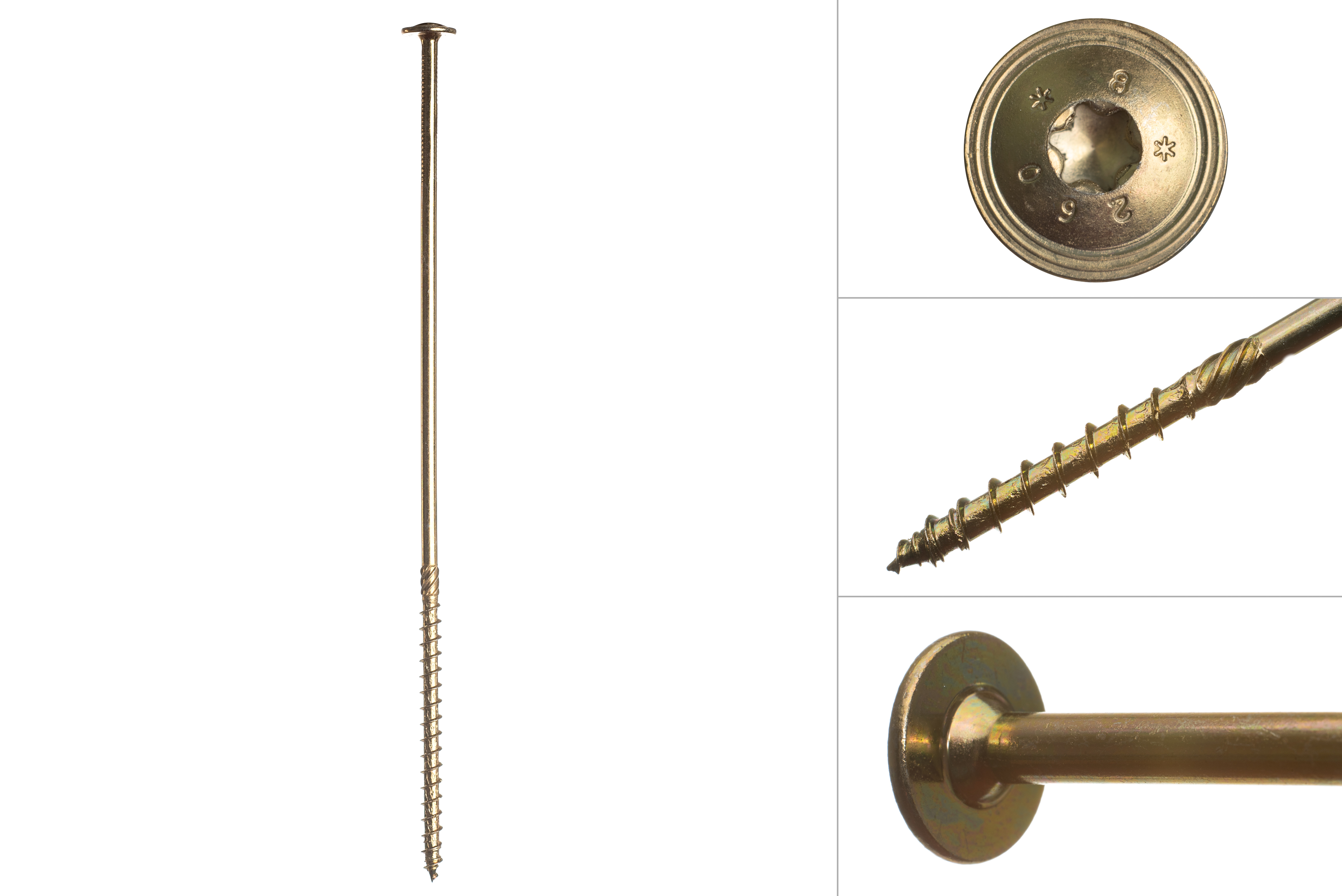 Tellerkopschroeven Geel Verzinkt 8.0 x 300 mm Torx - Doos 50 Stuks