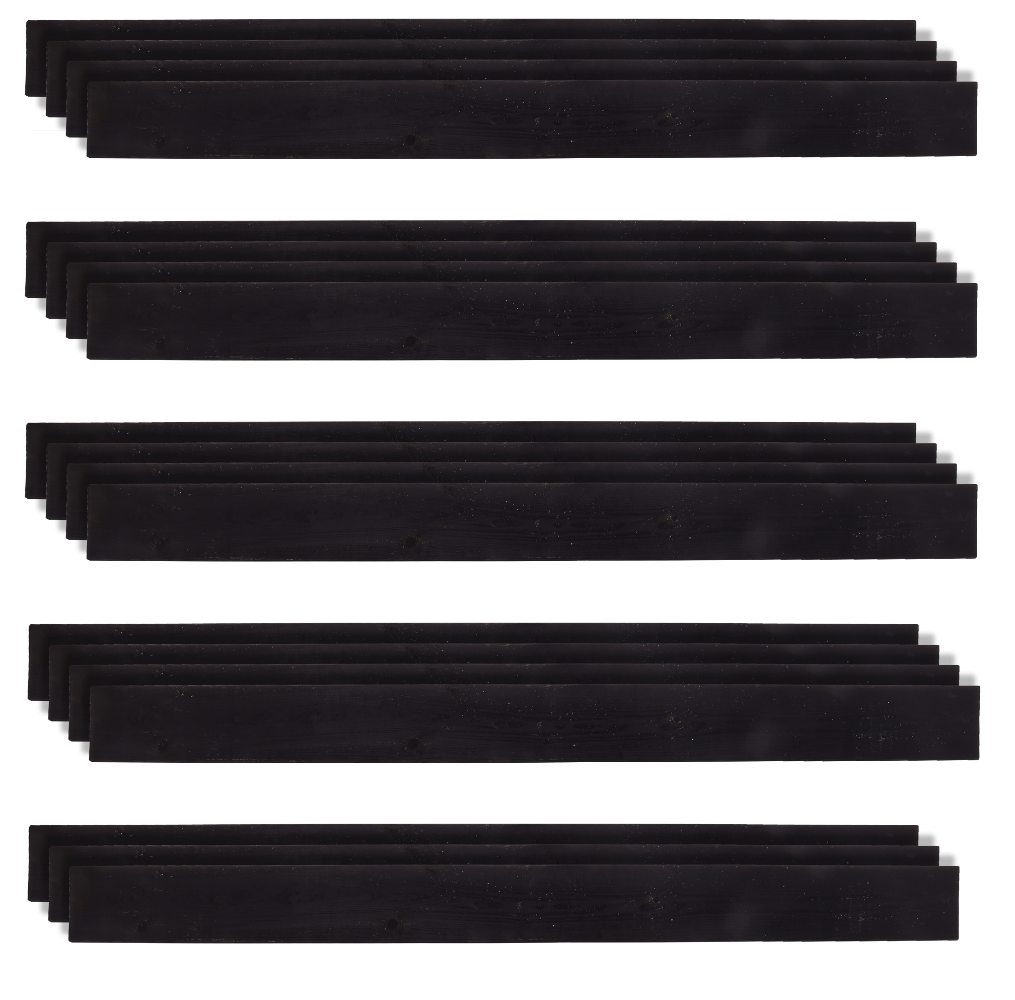 Zwarte Planken Geïmpregneerd Grenen 1.6 x 14 x 180 cm voor Flex Fence 165 cm - Set 14 Stuks